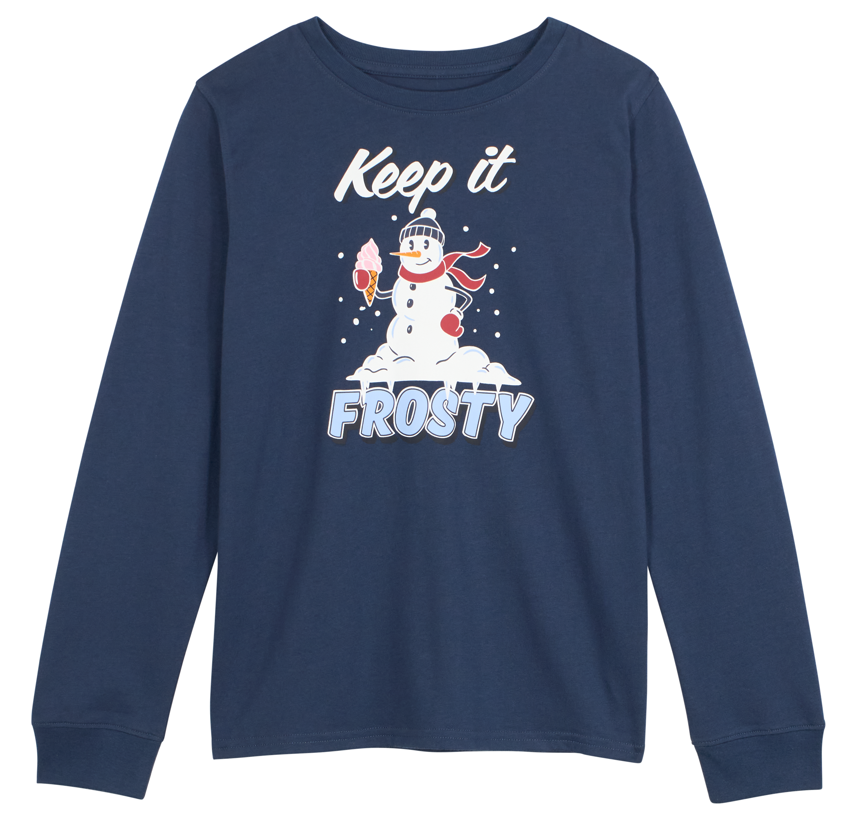 Image of Bass Pro Shops Holiday Graphic Long-Sleeve T-Shirt for Kids - Mood Indigo