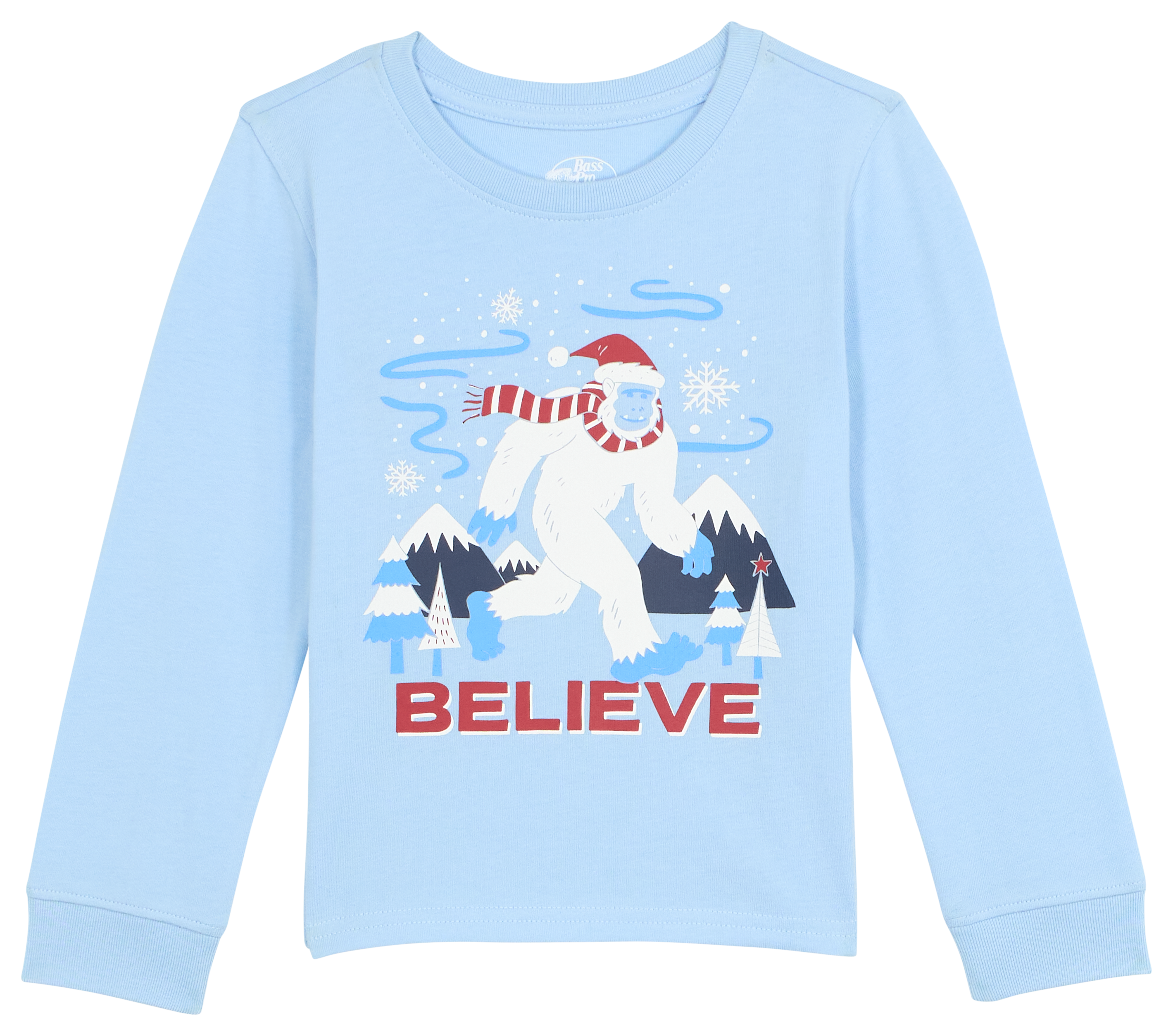 Image of Bass Pro Shops Holiday Graphic Long-Sleeve T-Shirt for Toddlers - Cerulean