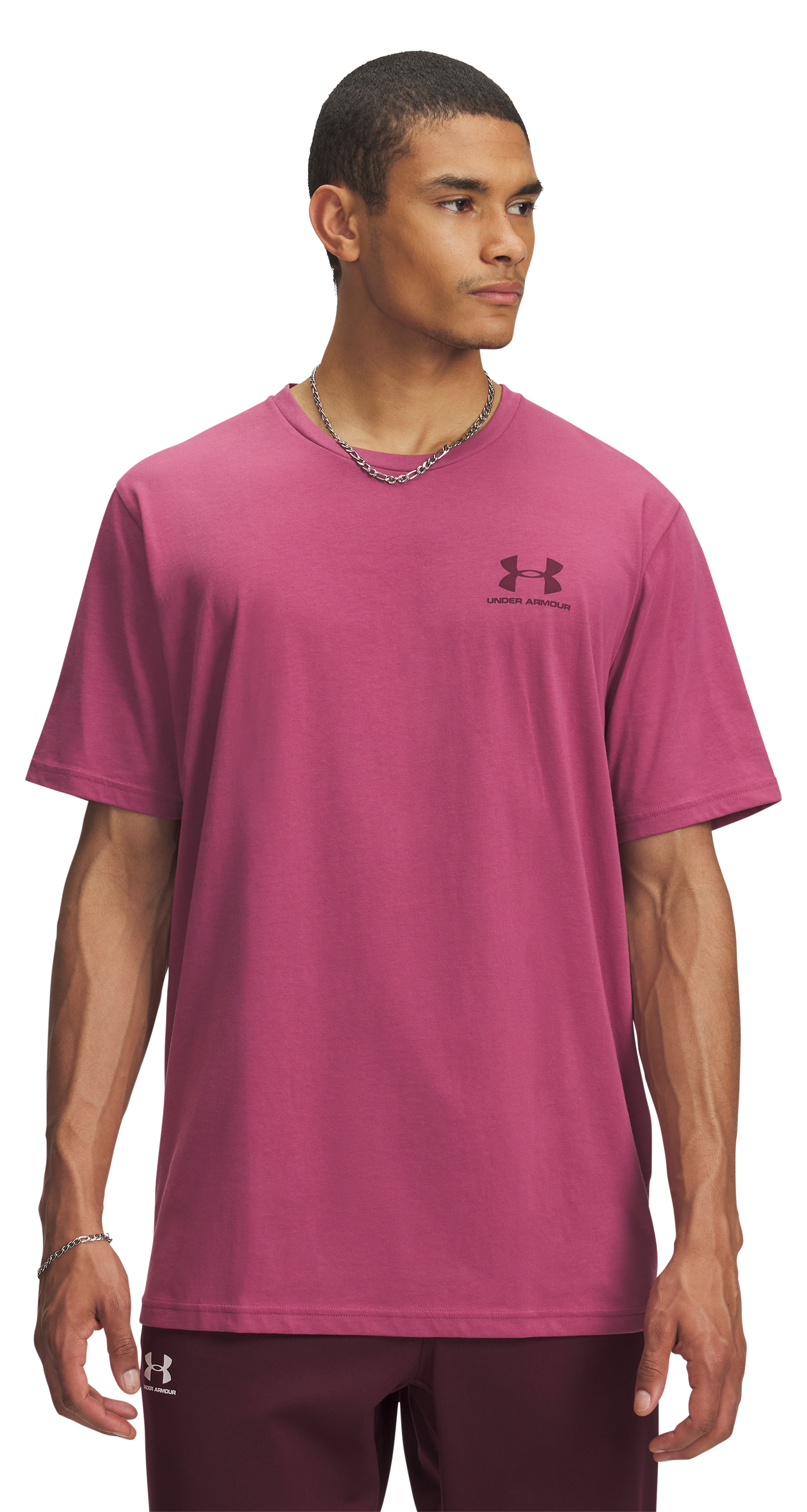 Image of Under Armour Sportstyle Left Chest Short-Sleeve T-Shirt - Fuchsia Dusk