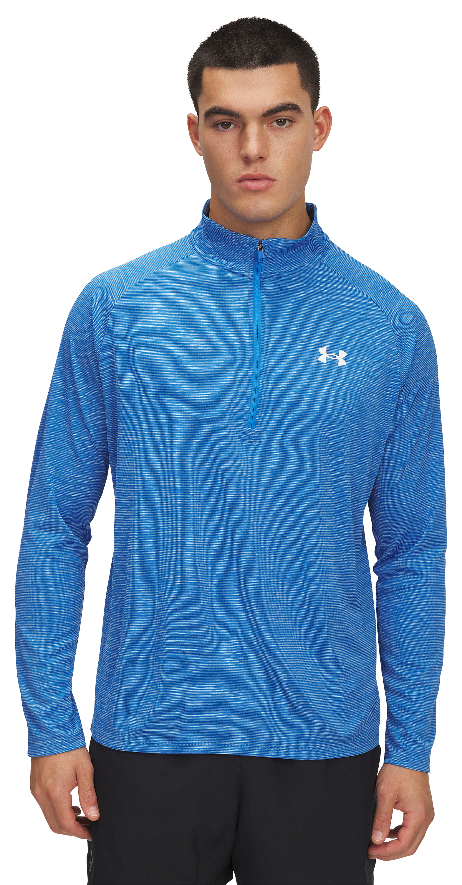 Image of Under Armour Tech Textured Half-Zip Pullover - Blue Atlantis