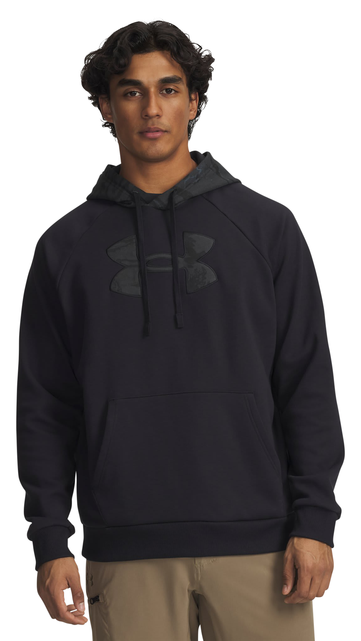 Image of Under Armour Rival Fleece Camo Hoodie for Men - Black - 2XL