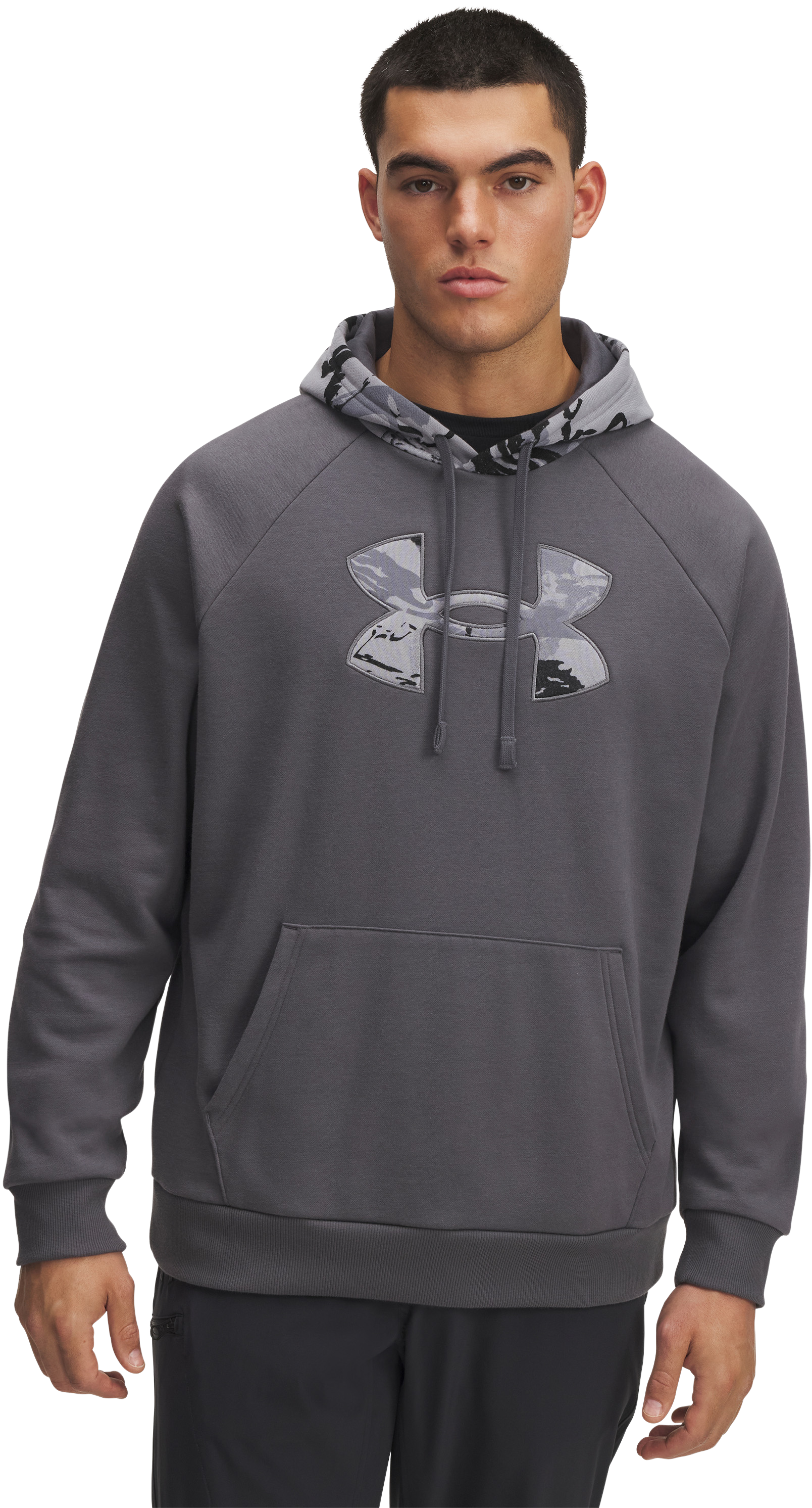 Image of Under Armour Rival Fleece Camo Hoodie for Men - Castlerock - 3XL
