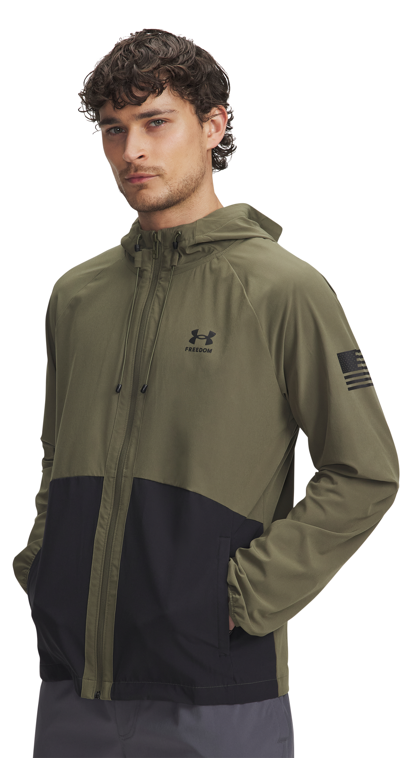 Image of Under Armour Freedom Windbreaker - Marine OD Green - L