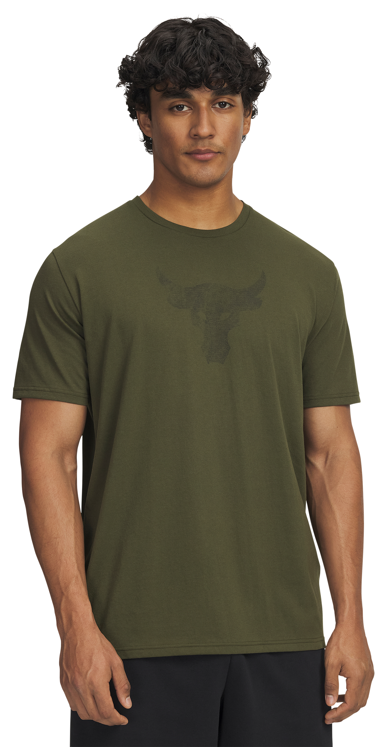 Image of Under Armour Project Rock Brahma Bull Graphic Short-Sleeve T-Shirt - Expedition Green