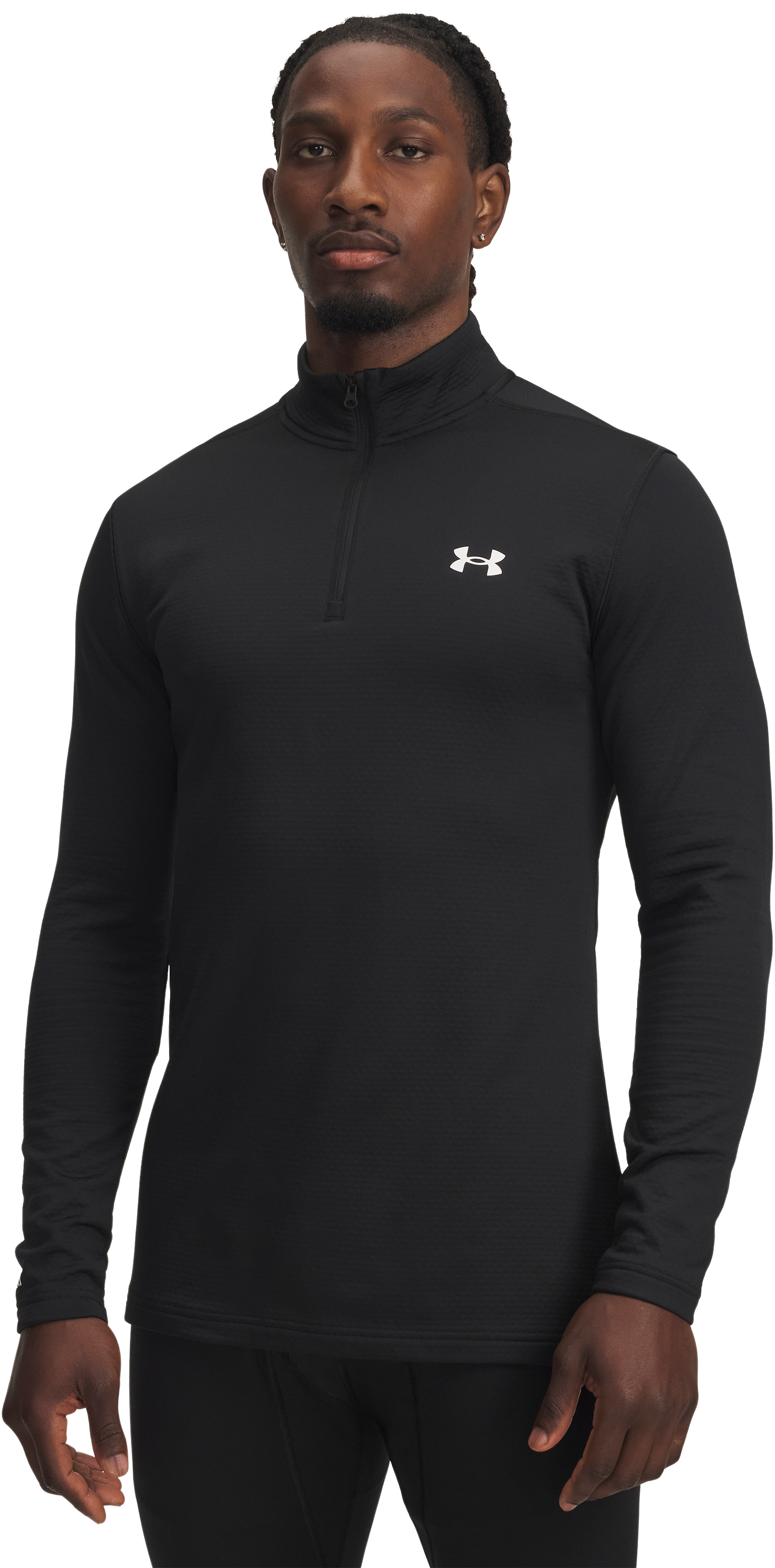 Image of Under Armour Base 4.0 Quarter-Zip Long-Sleeve Shirt - Black - L