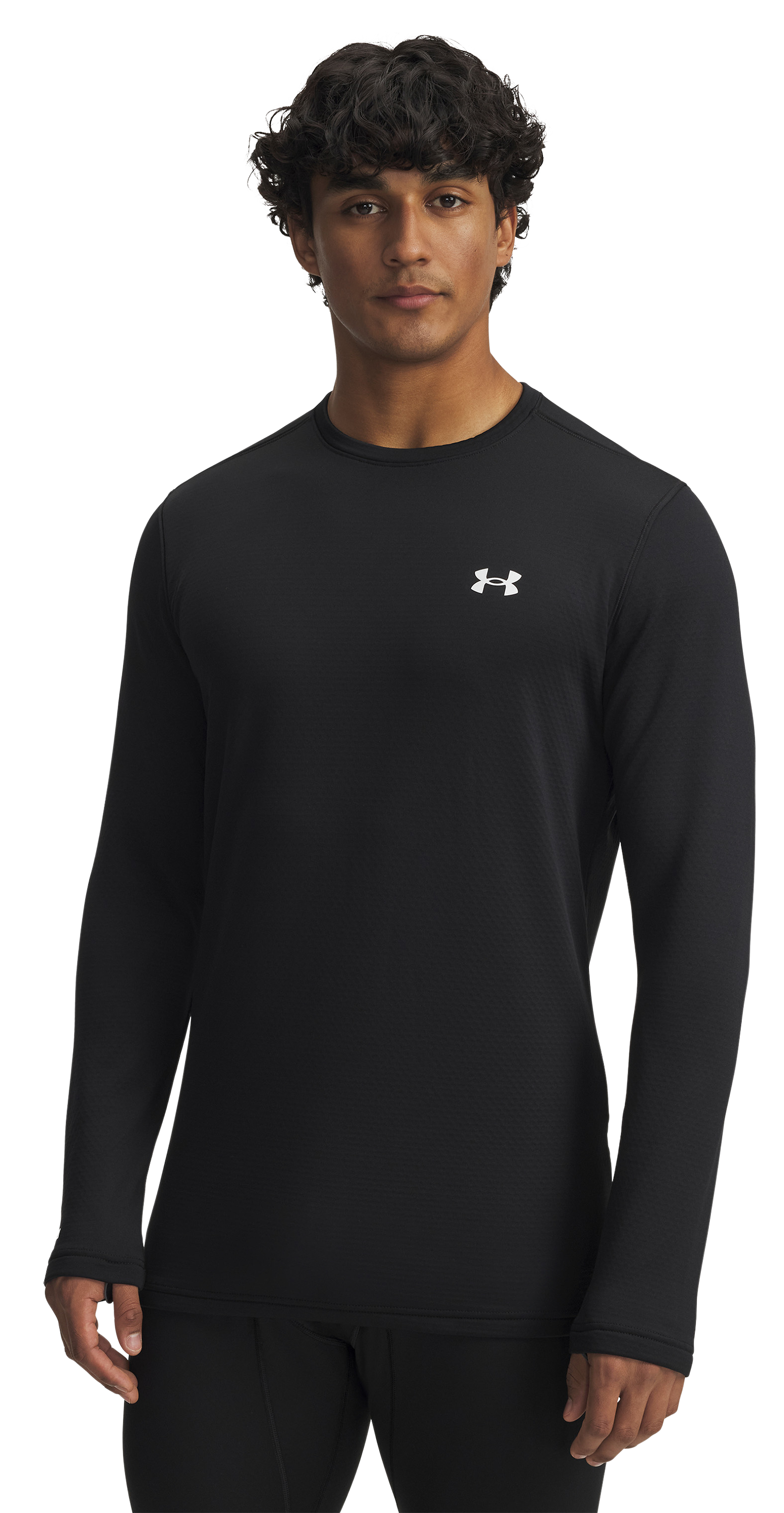 Image of Under Armour Base 4.0 Crew-Neck Long-Sleeve Shirt - Black - XL