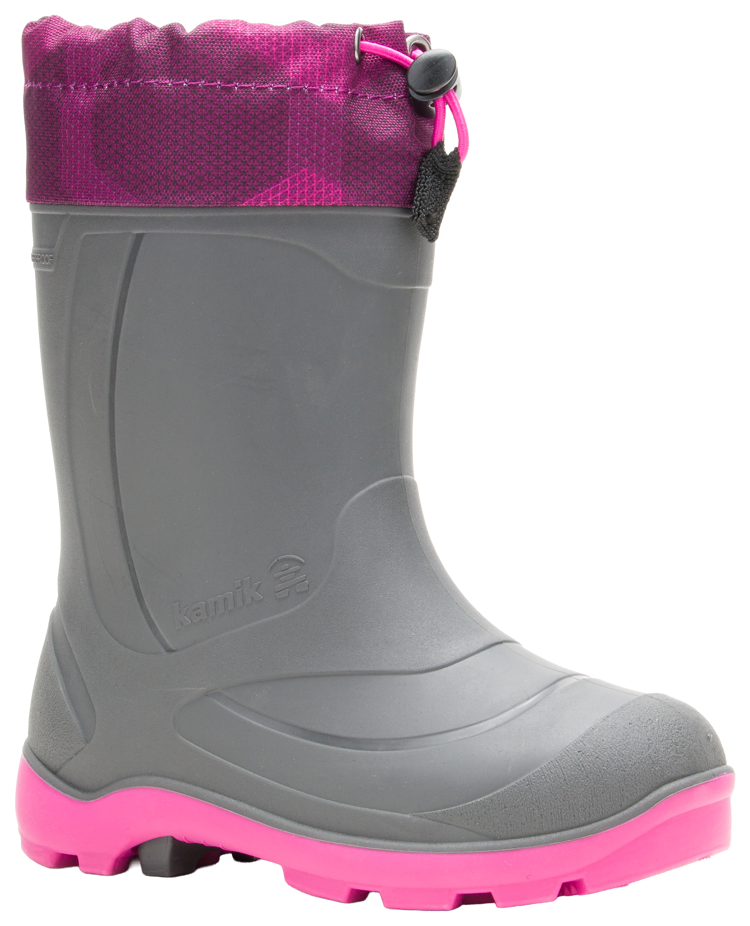 Image of Kamik Snobuster 2 Insulated Rubber Boots for Girls - Grey/Magenta - 2M