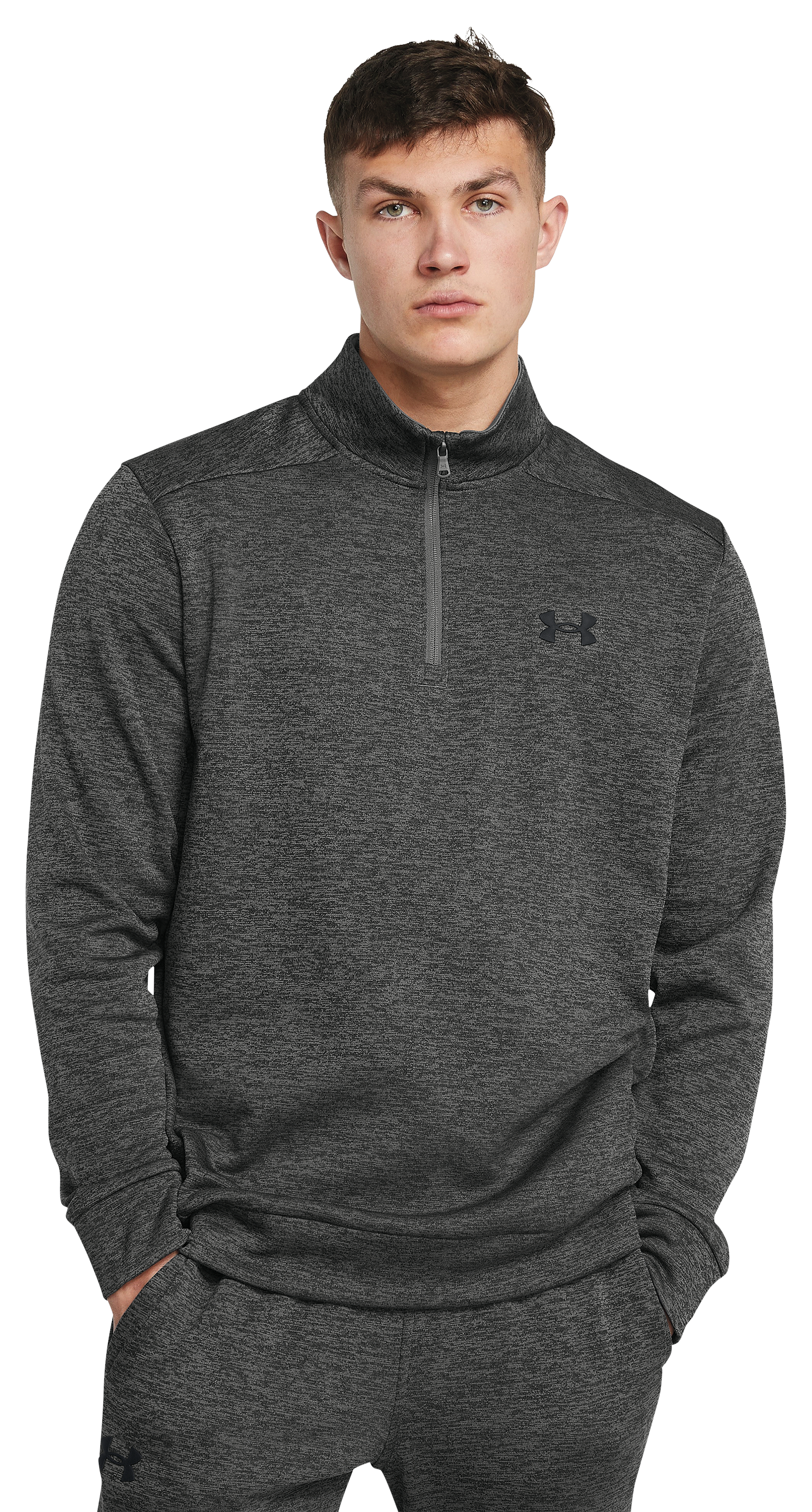 Image of Under Armour Fleece Twist QZ Long-Sleeve Quarter-Zip Pullover - Castlerock - S