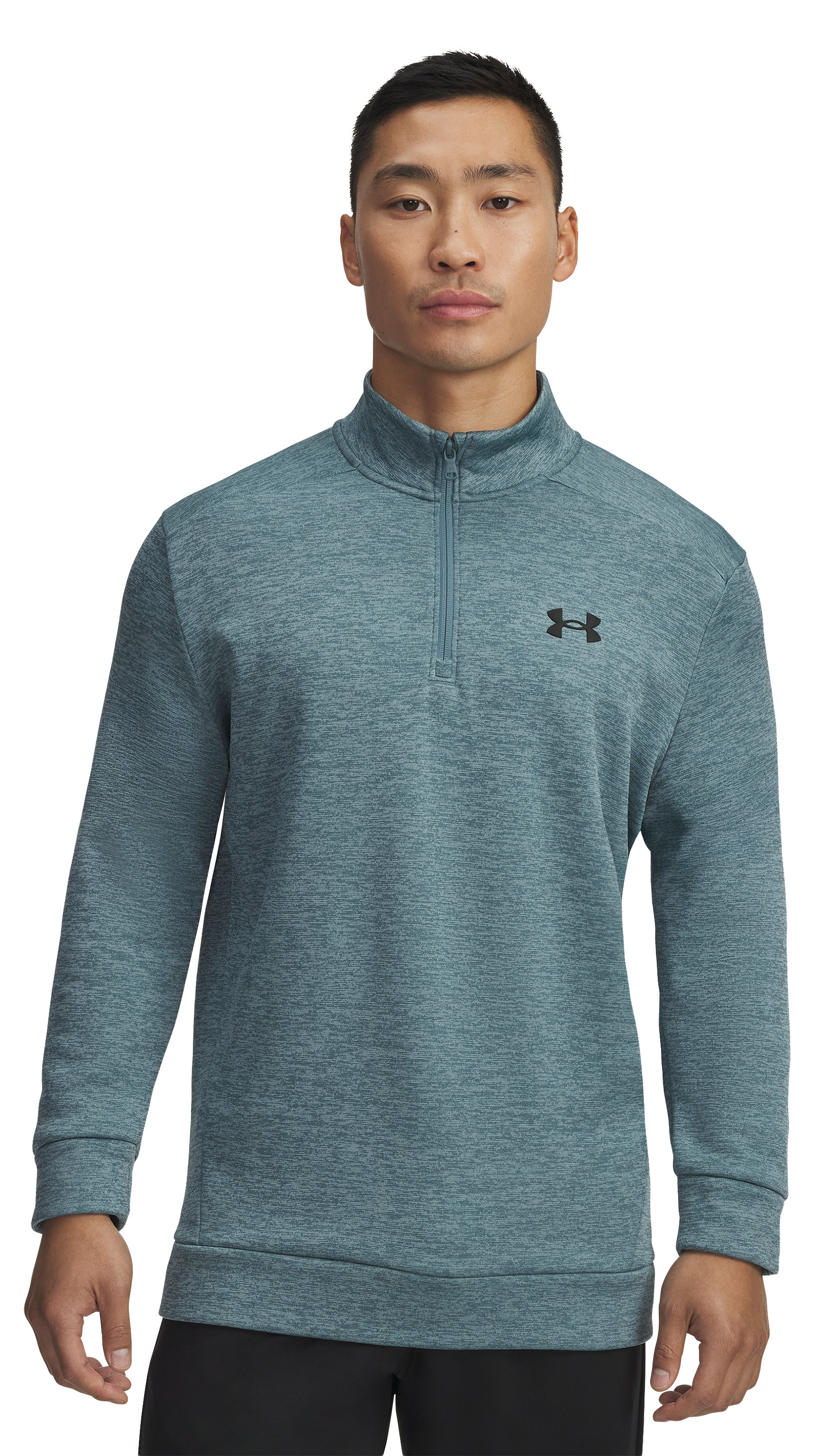 Image of Under Armour Fleece Twist QZ Long-Sleeve Quarter-Zip Pullover - Jasper Blue - XL