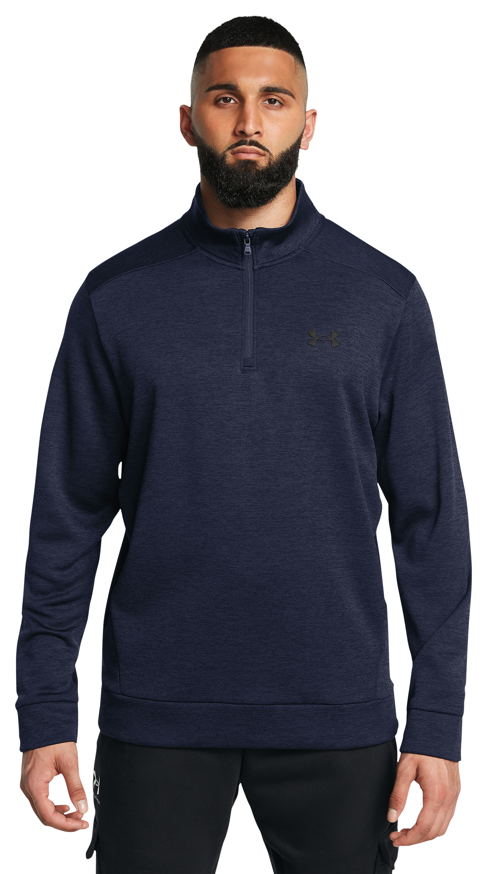 Image of Under Armour Fleece Twist QZ Long-Sleeve Quarter-Zip Pullover - Midnight Navy - XL