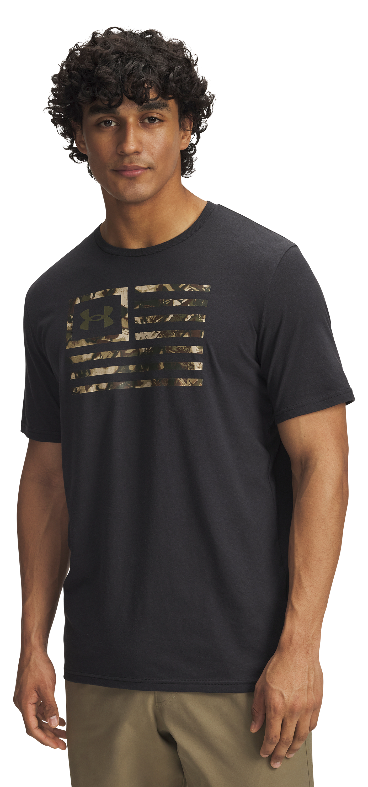Image of Under Armour Freedom Flag Printed Short-Sleeve T-Shirt - Black - XL