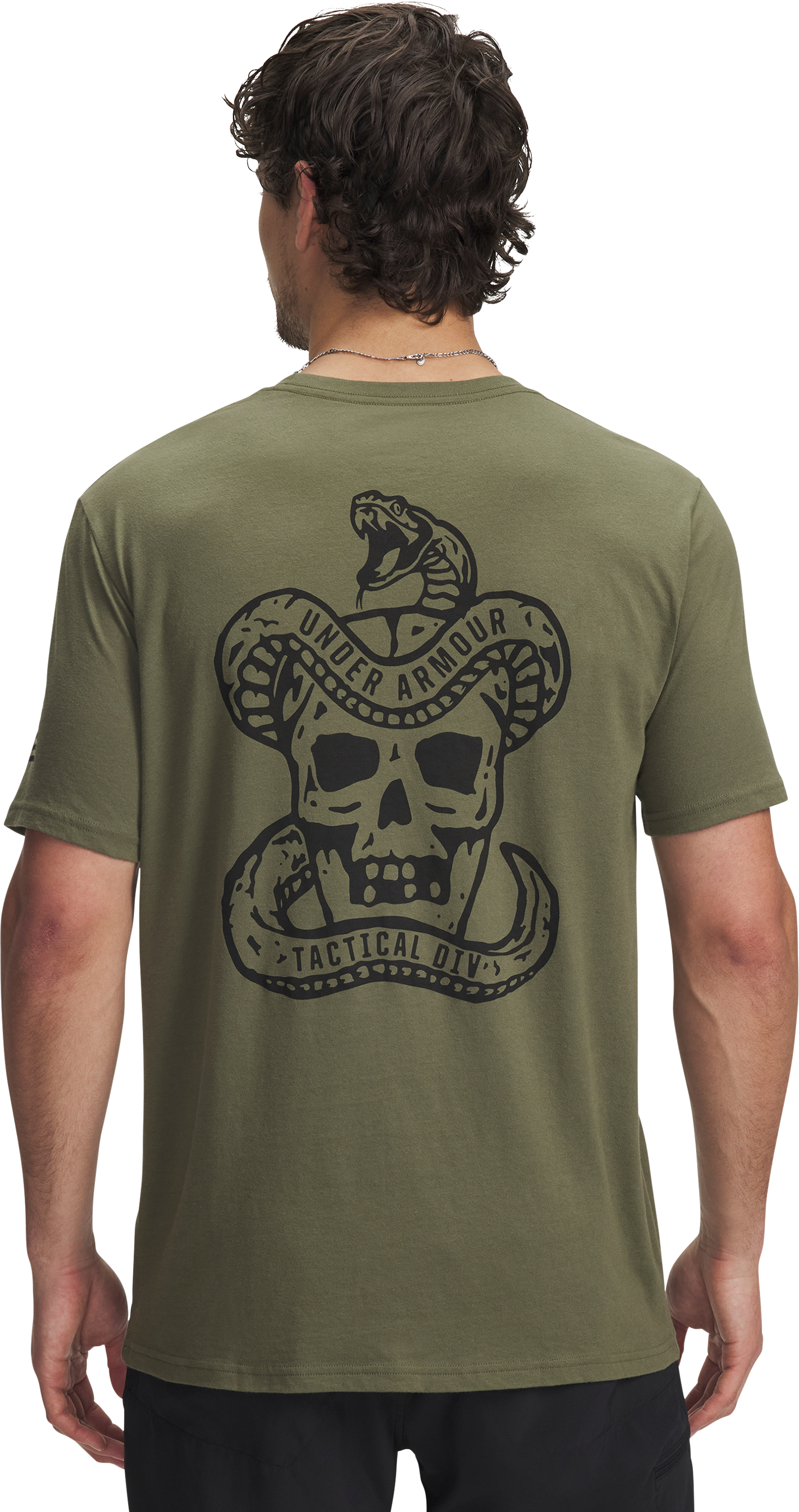 Image of Under Armour Tactical Division Skull Snake Short-Sleeve T-Shirt for Men - Marine OD Green
