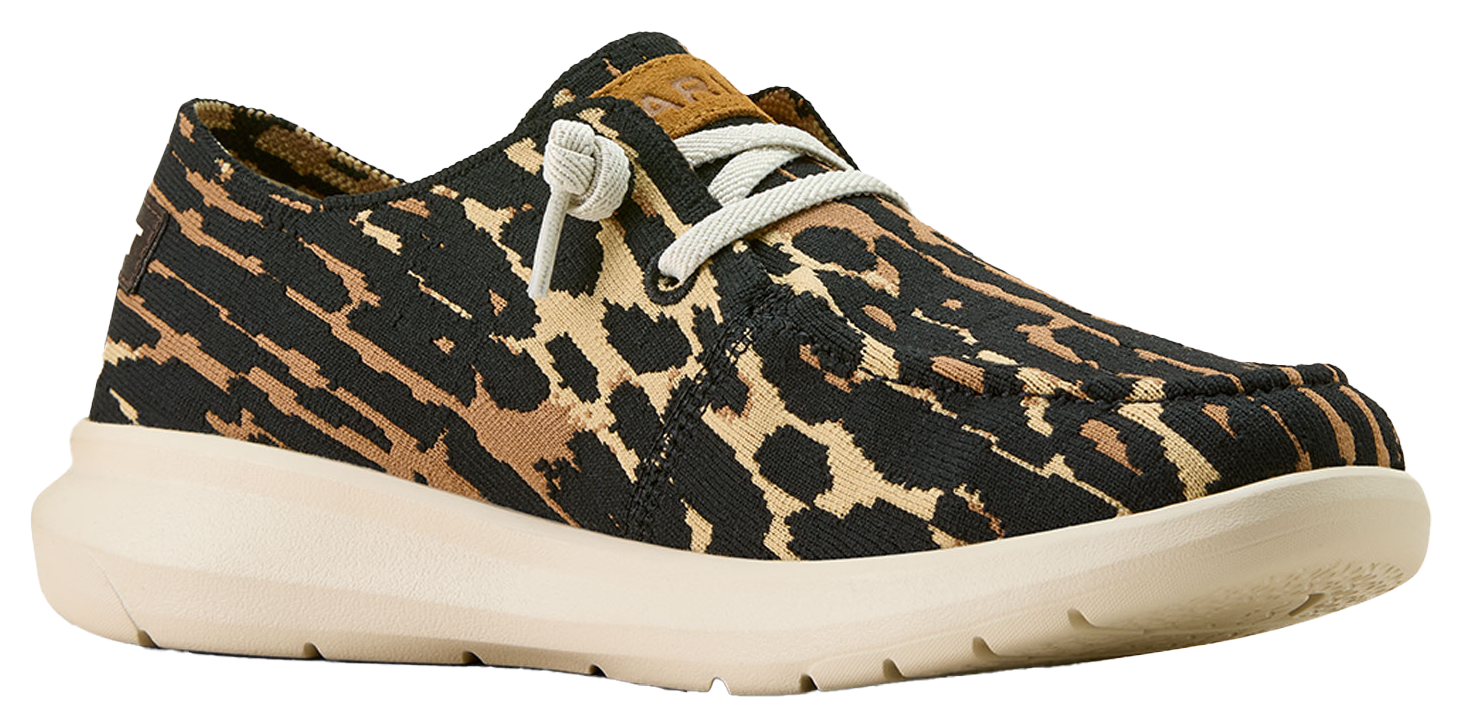 Image of Ariat Hilo Leopard Knit Slip-On Shoes for Ladies - Leopard - 6.5M