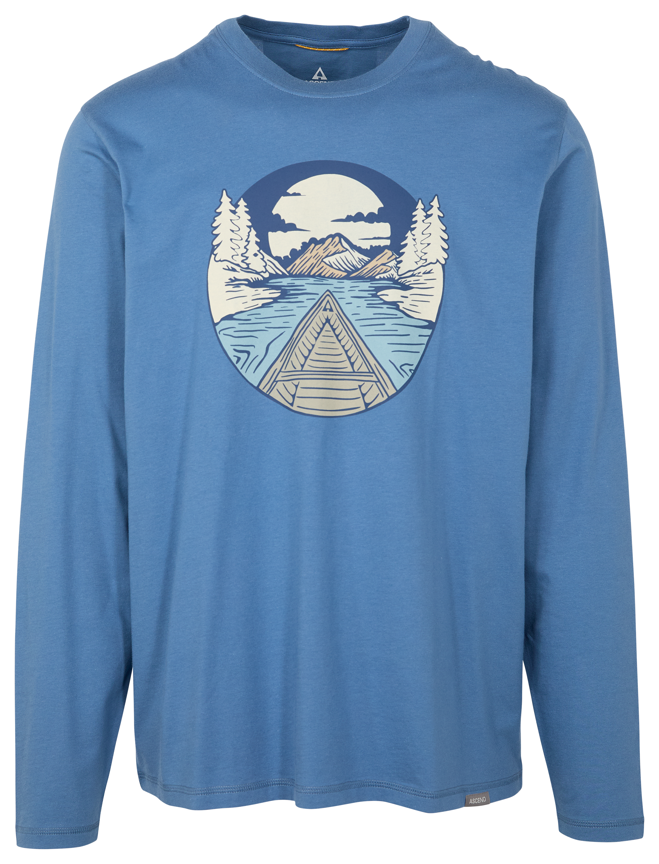 Image of Ascend Canoeing Graphic Long-Sleeve T-Shirt - Copen Blue - L