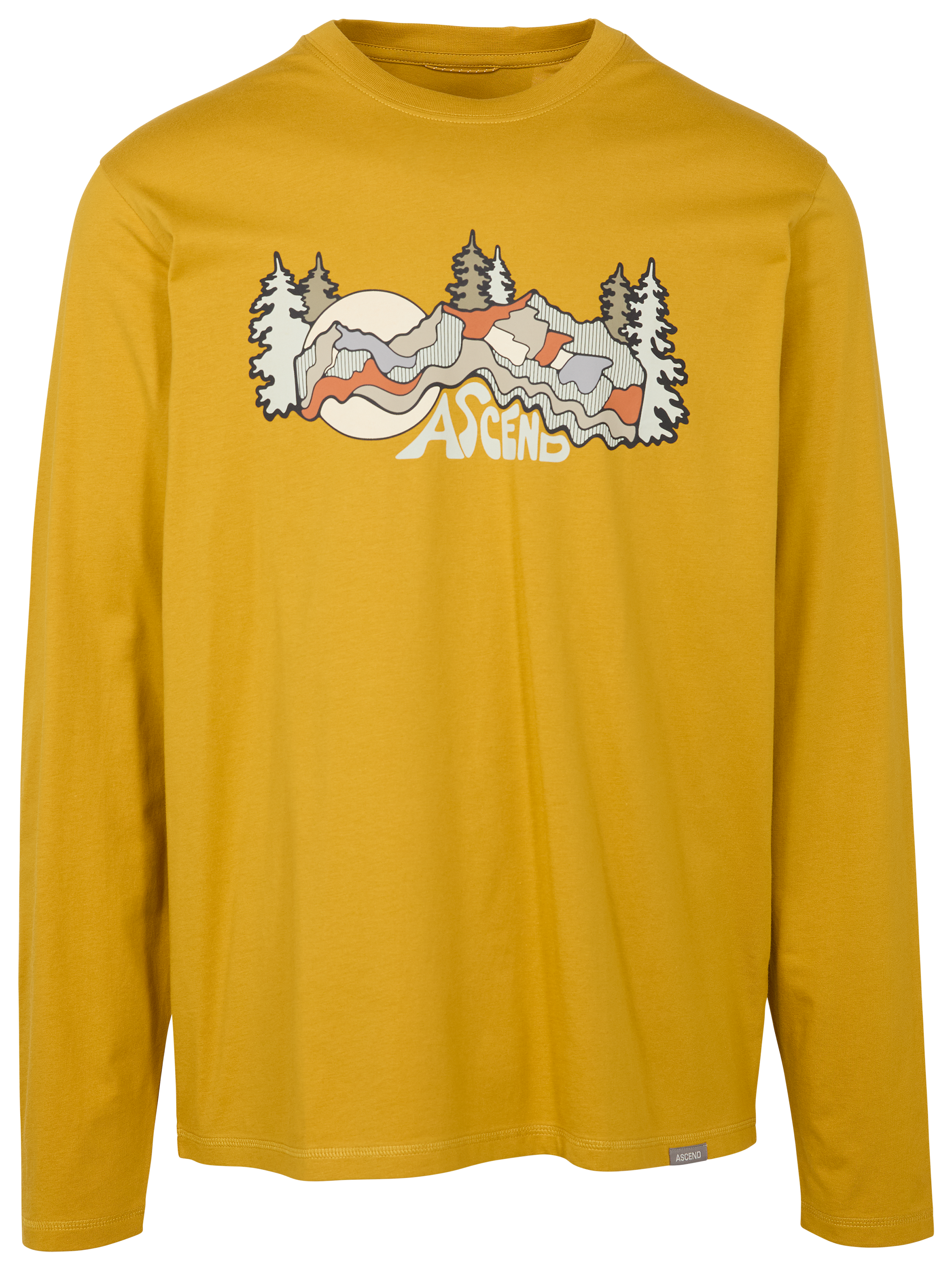 Image of Ascend Groovy Mountain Graphic Long-Sleeve T-Shirt - Harvest Gold - 2XL