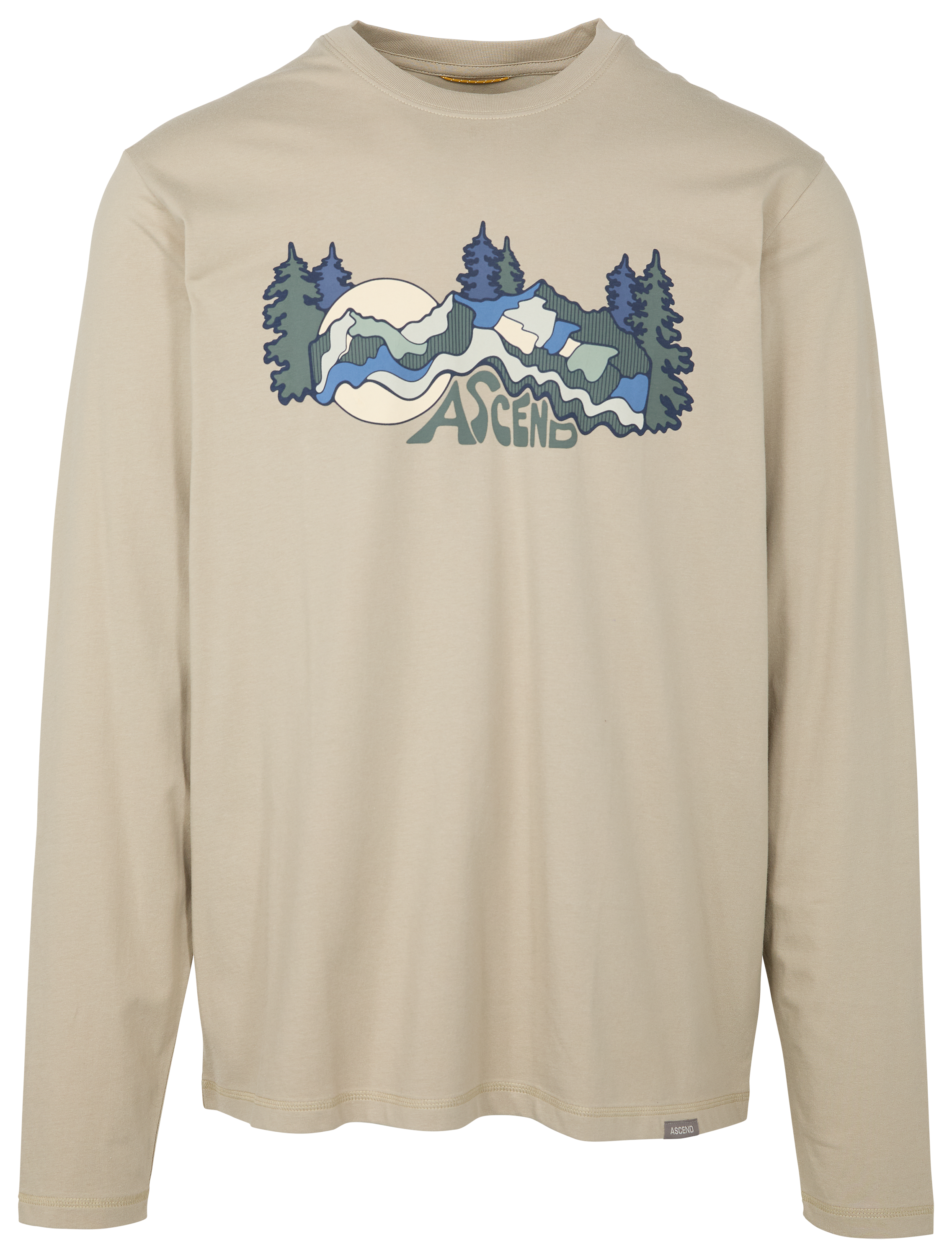 Image of Ascend Groovy Mountain Graphic Long-Sleeve T-Shirt - Abbey Stone - S