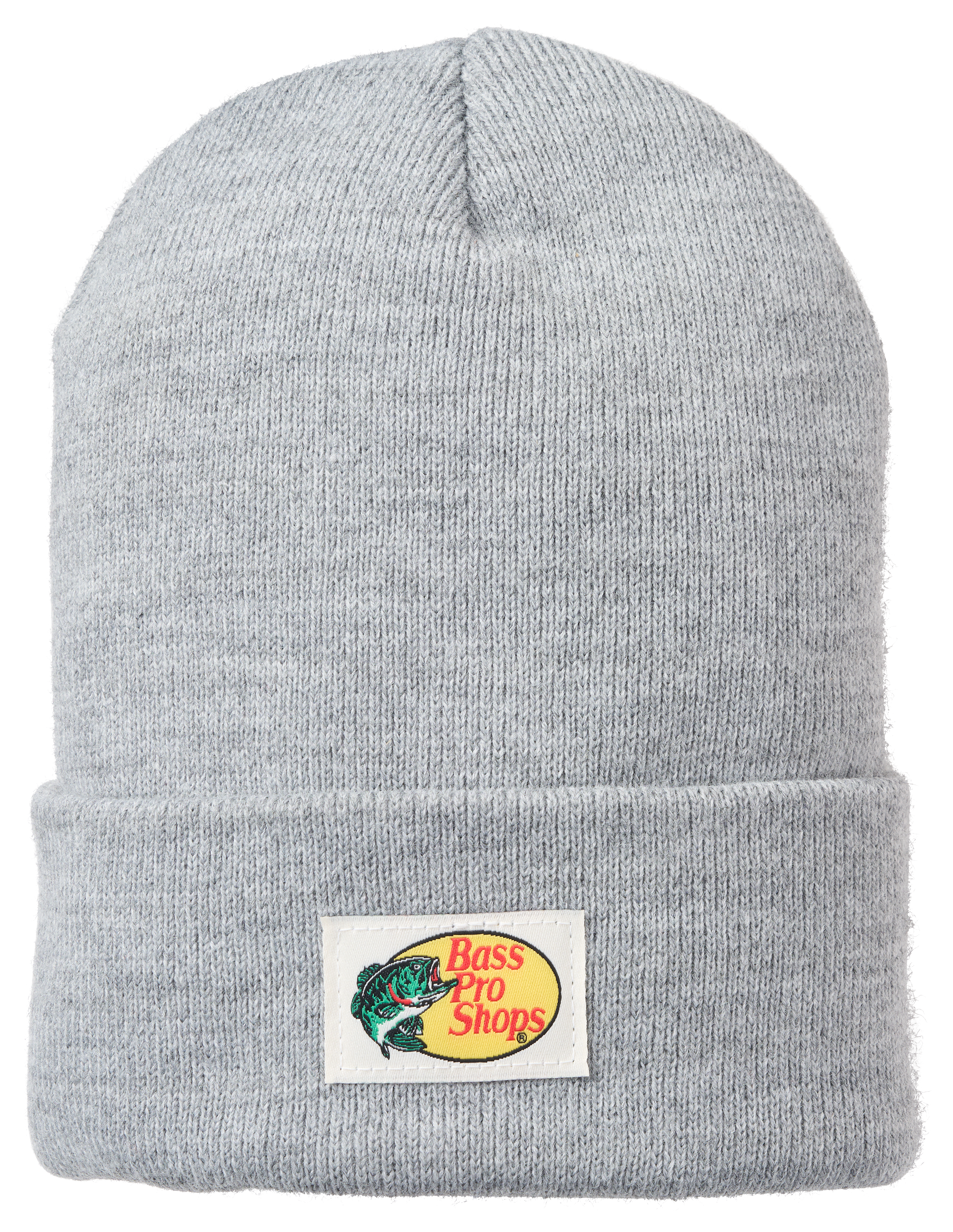 Image of Bass Pro Shops Logo Label Knit Cuff Beanie - Heather Grey