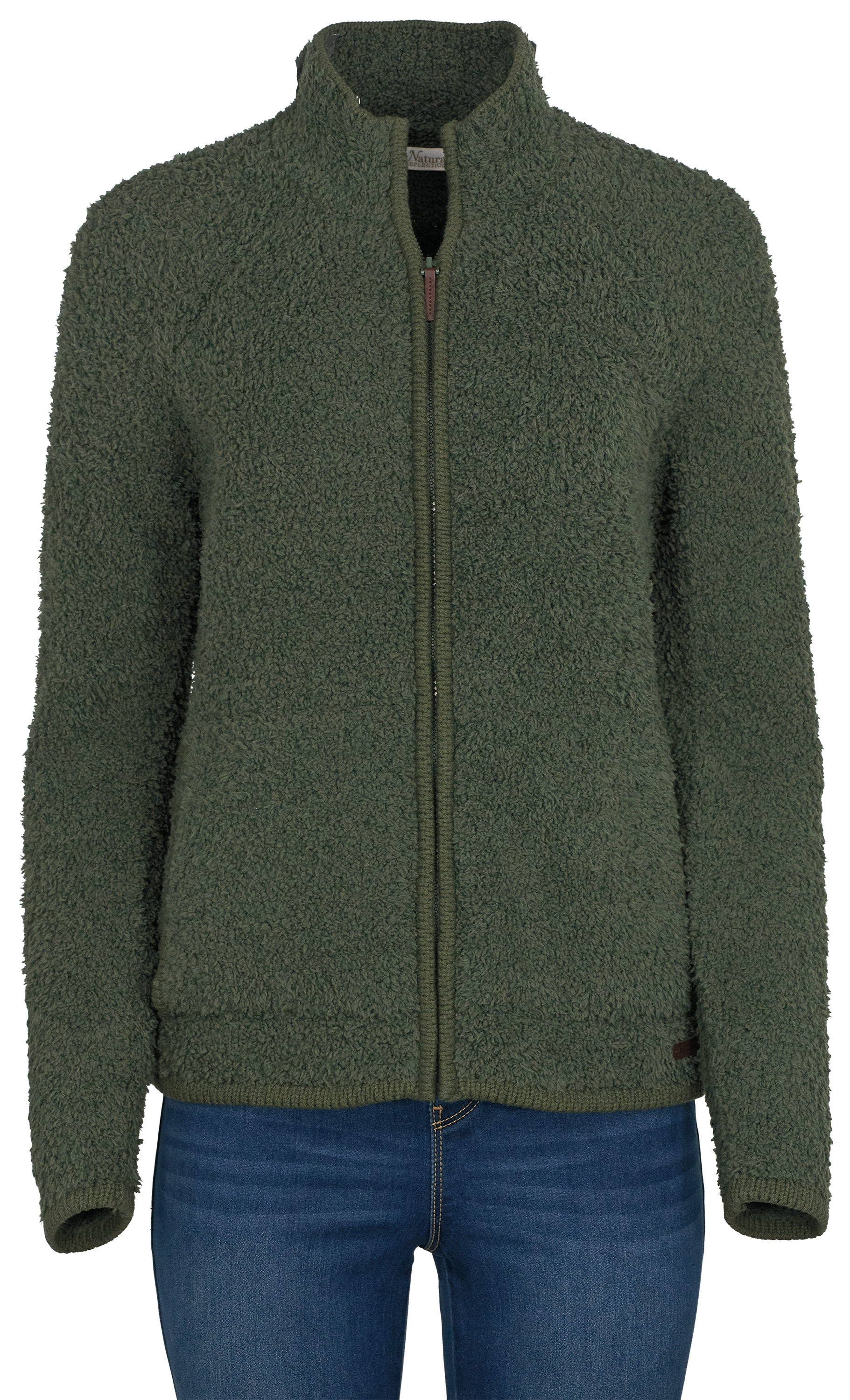Image of Natural Reflections Sherpa Cabin Full-Zip Long-Sleeve Sweater - Climbing Ivy