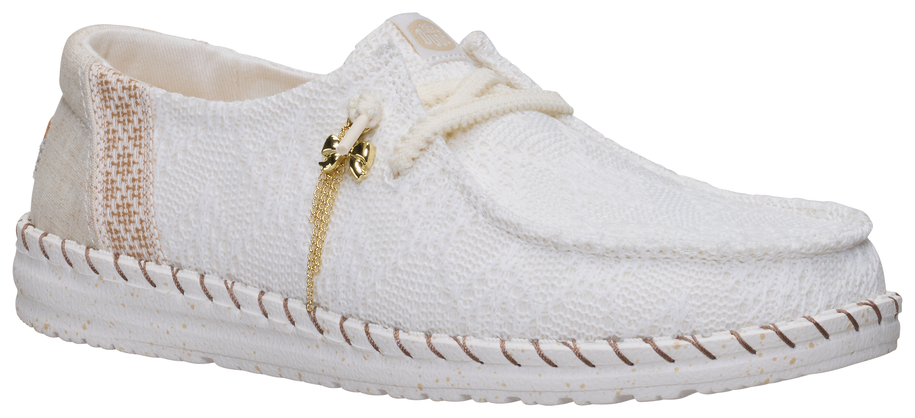 Image of HEYDUDE Wendy Boho Knit Casual Shoes for Ladies - White - 7M