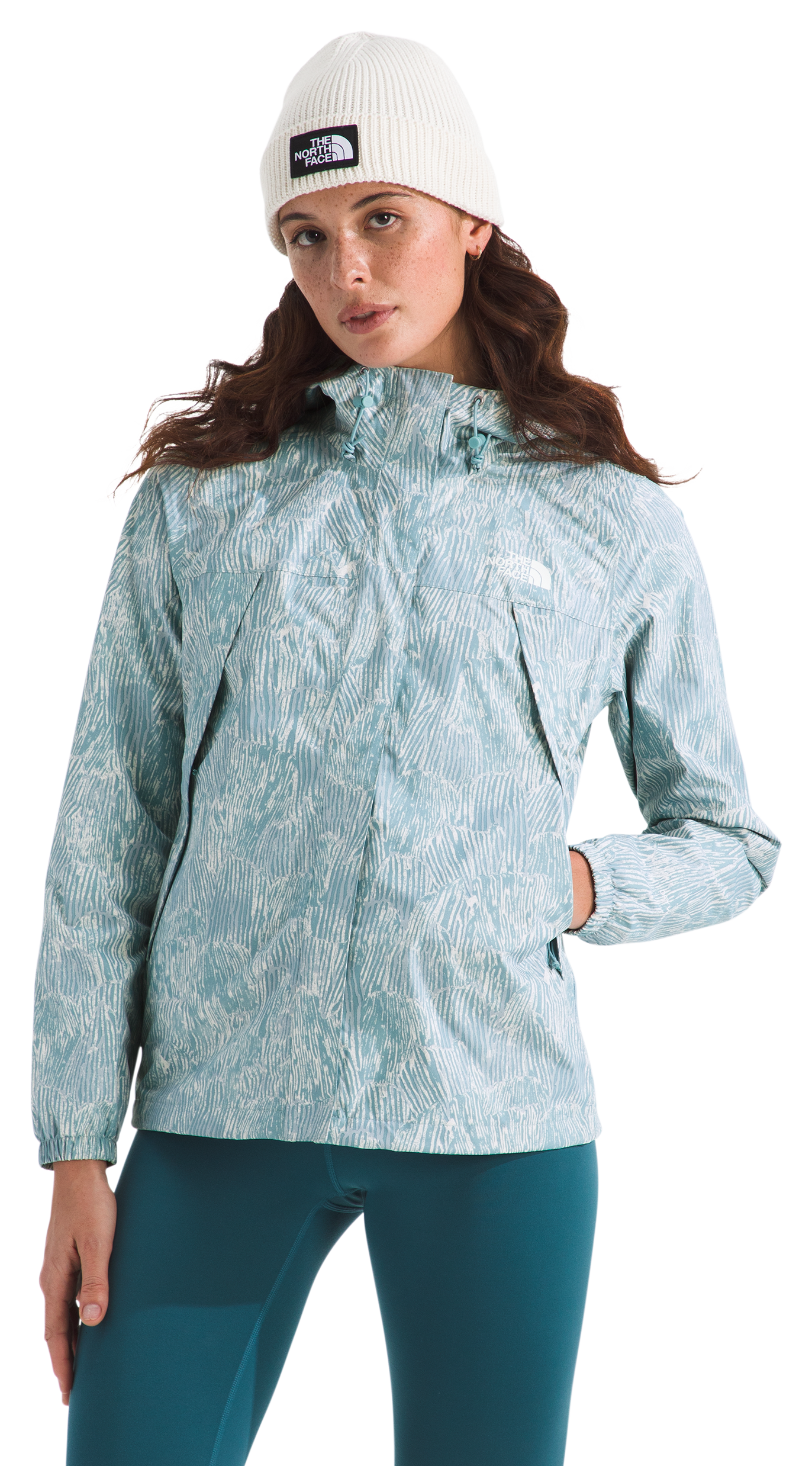 Image of The North Face Antora Regenerative Ink Print Rain Jacket - Blue Eclipse Regenerative - XXL