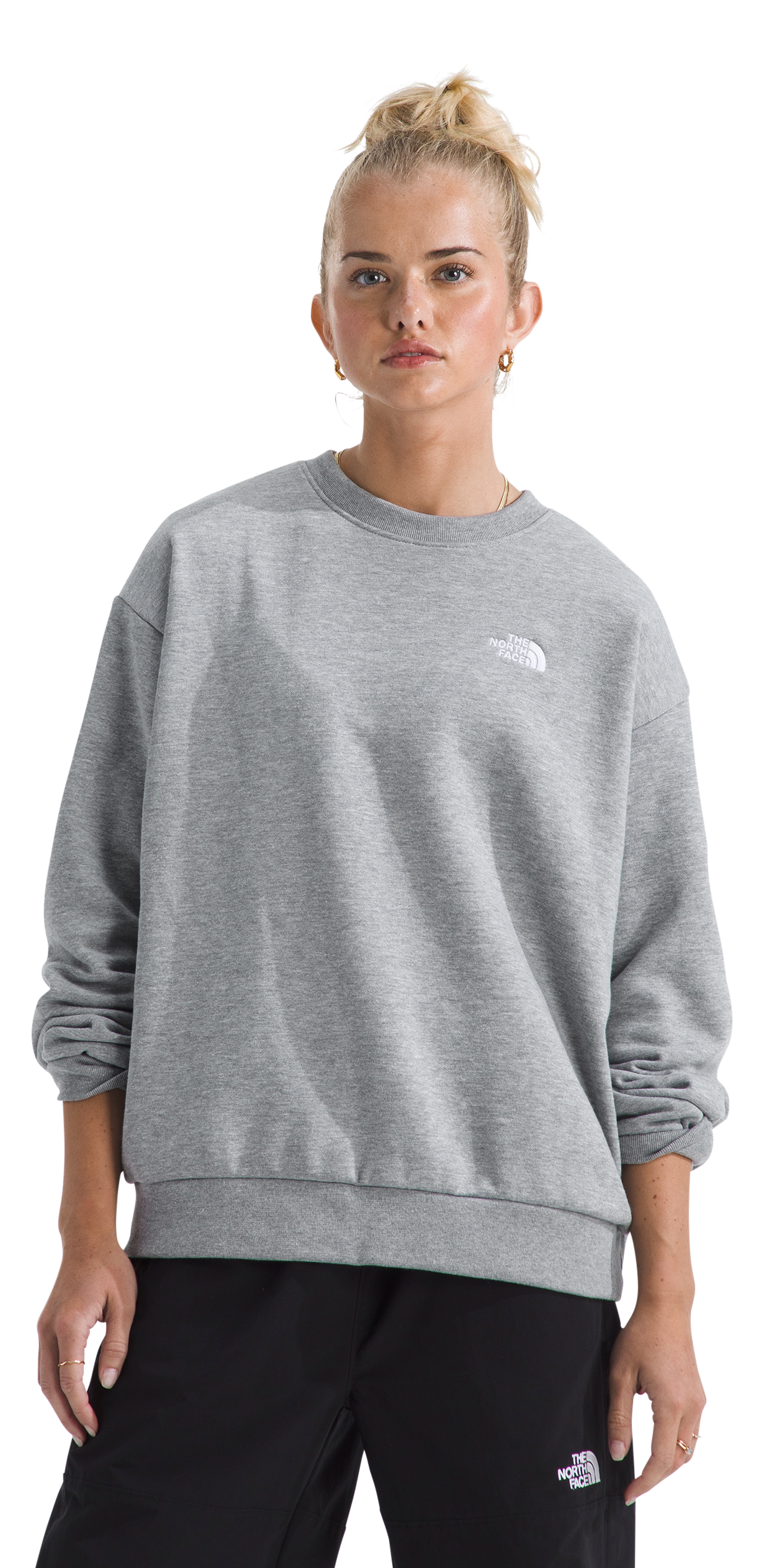 Image of The North Face Evolution Simple Dome Oversized Crew-Neck Sweatshirt - TNF Pale Grey Heather