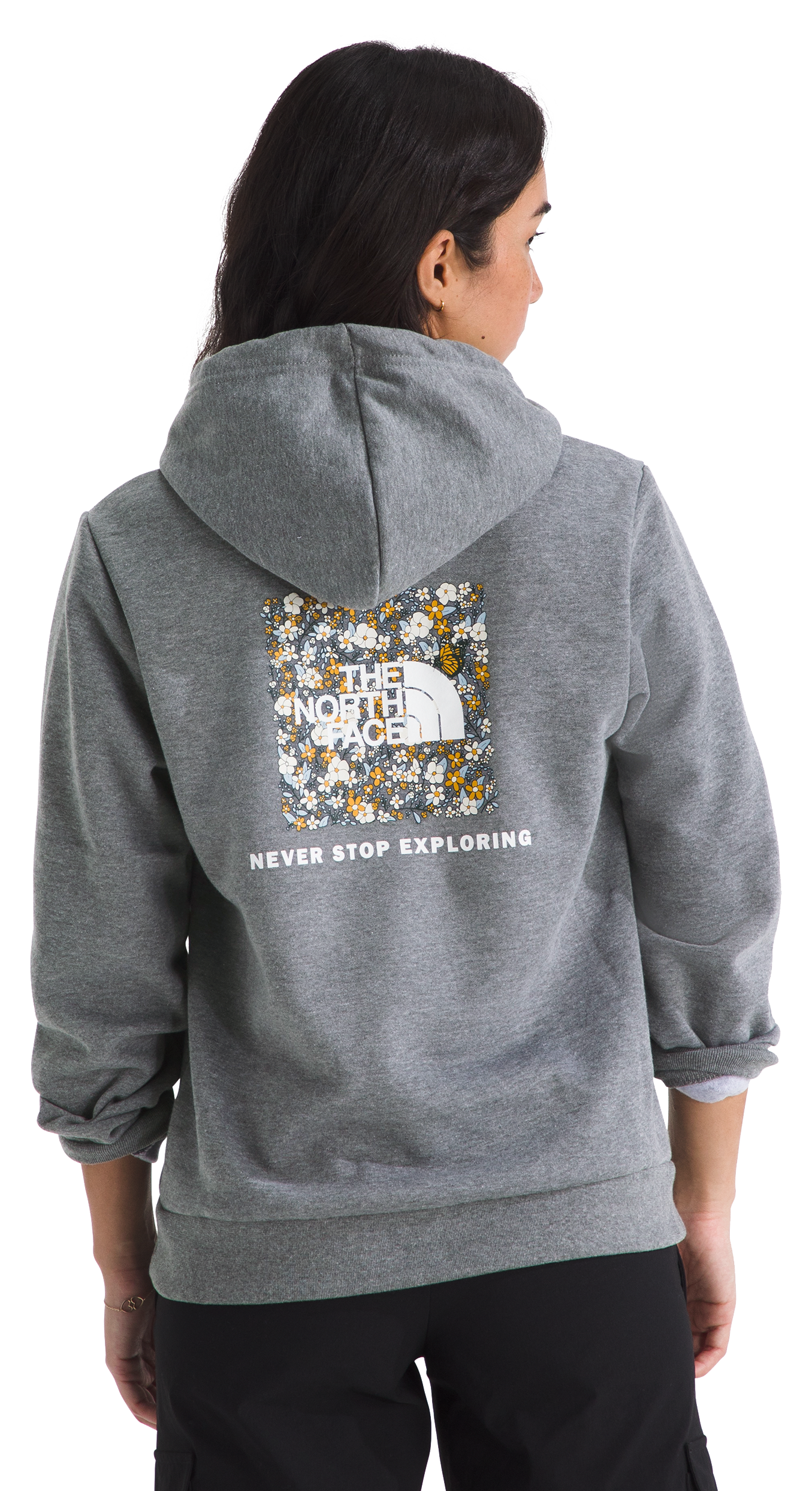 Image of The North Face Evolution Floral Box NSE Hoodie - TNF Mid Grey Heather