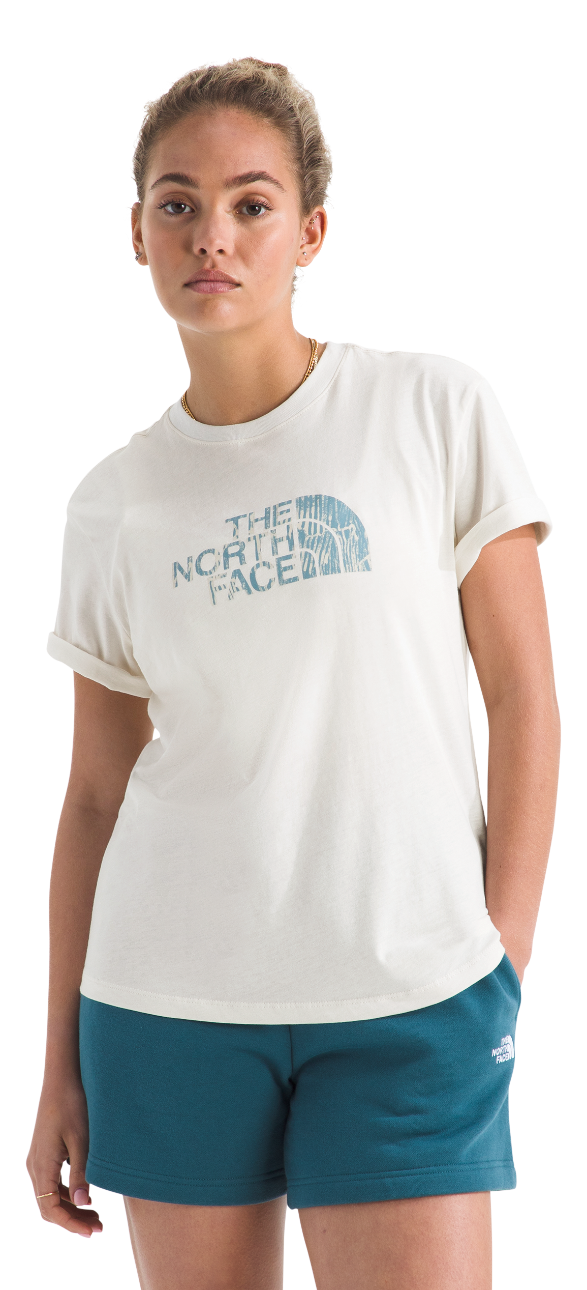 Image of The North Face Evolution Regenerative Ink Half Dome Short-Sleeve T-Shirt - White Dune