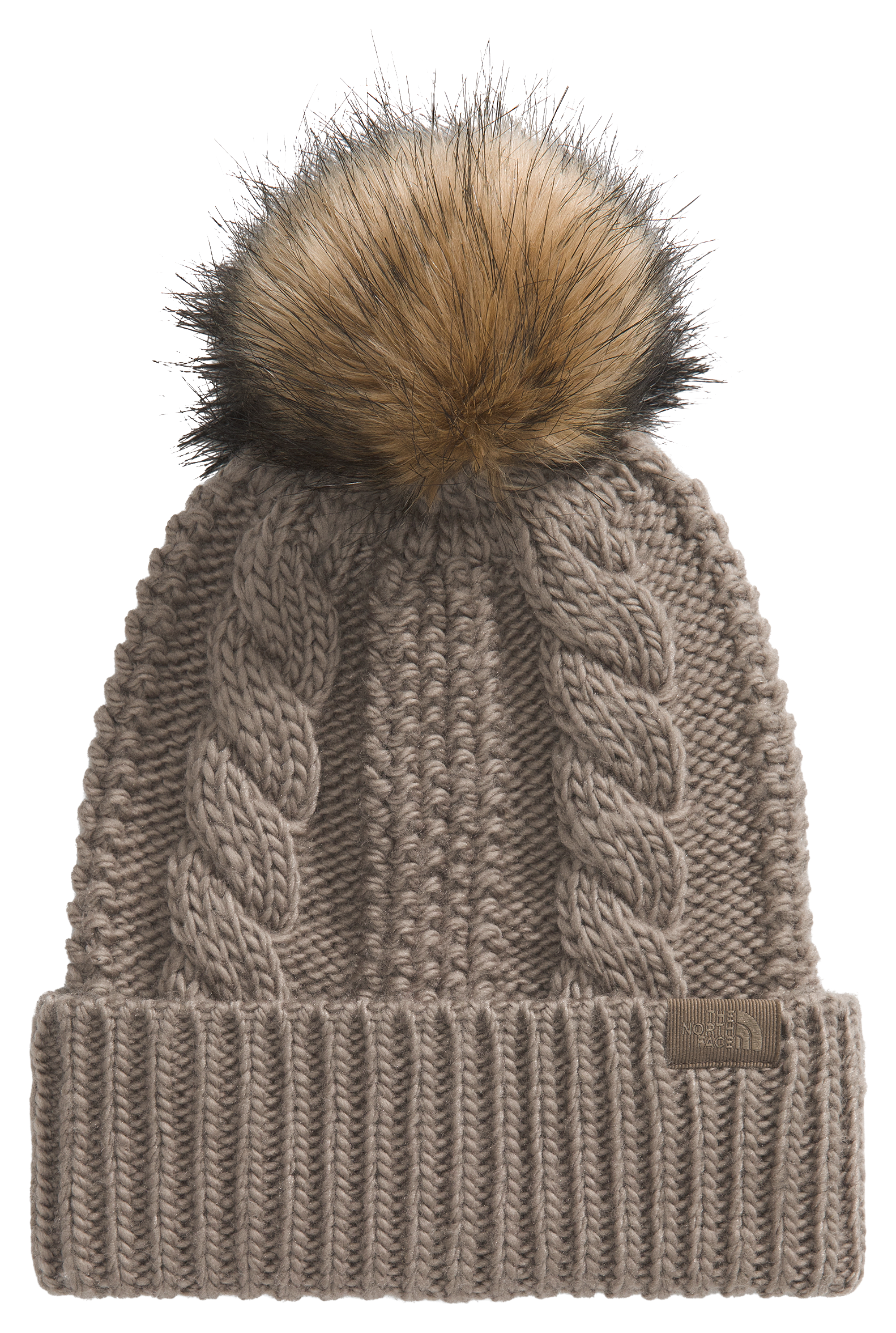 Image of The North Face Oh Mega Fur Pom Beanie - Mocha Brown
