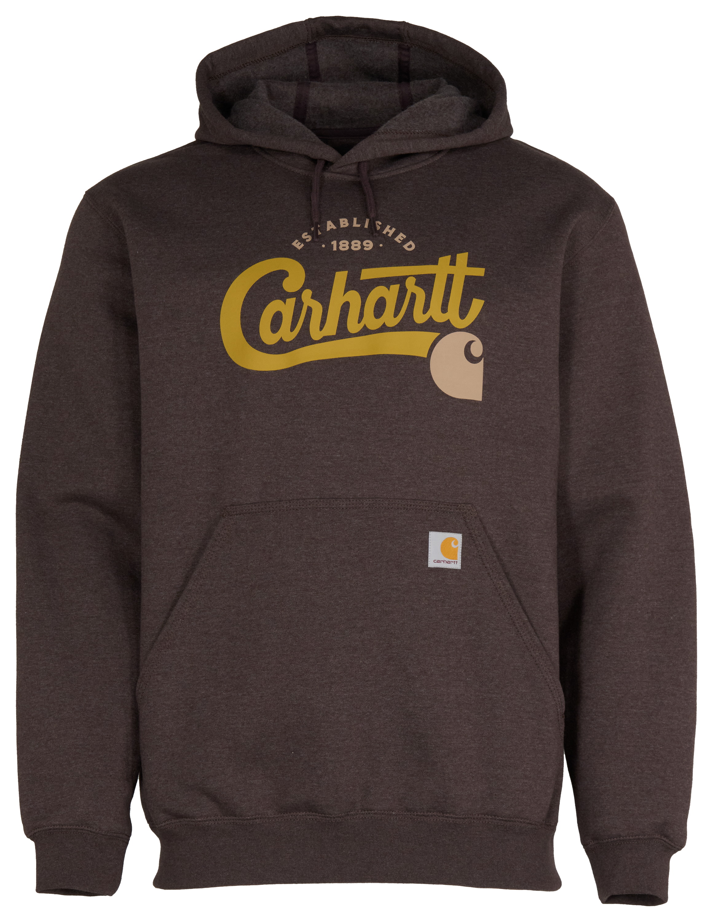 Image of Carhartt Script Graphic Hoodie - Dark Sepia Heather