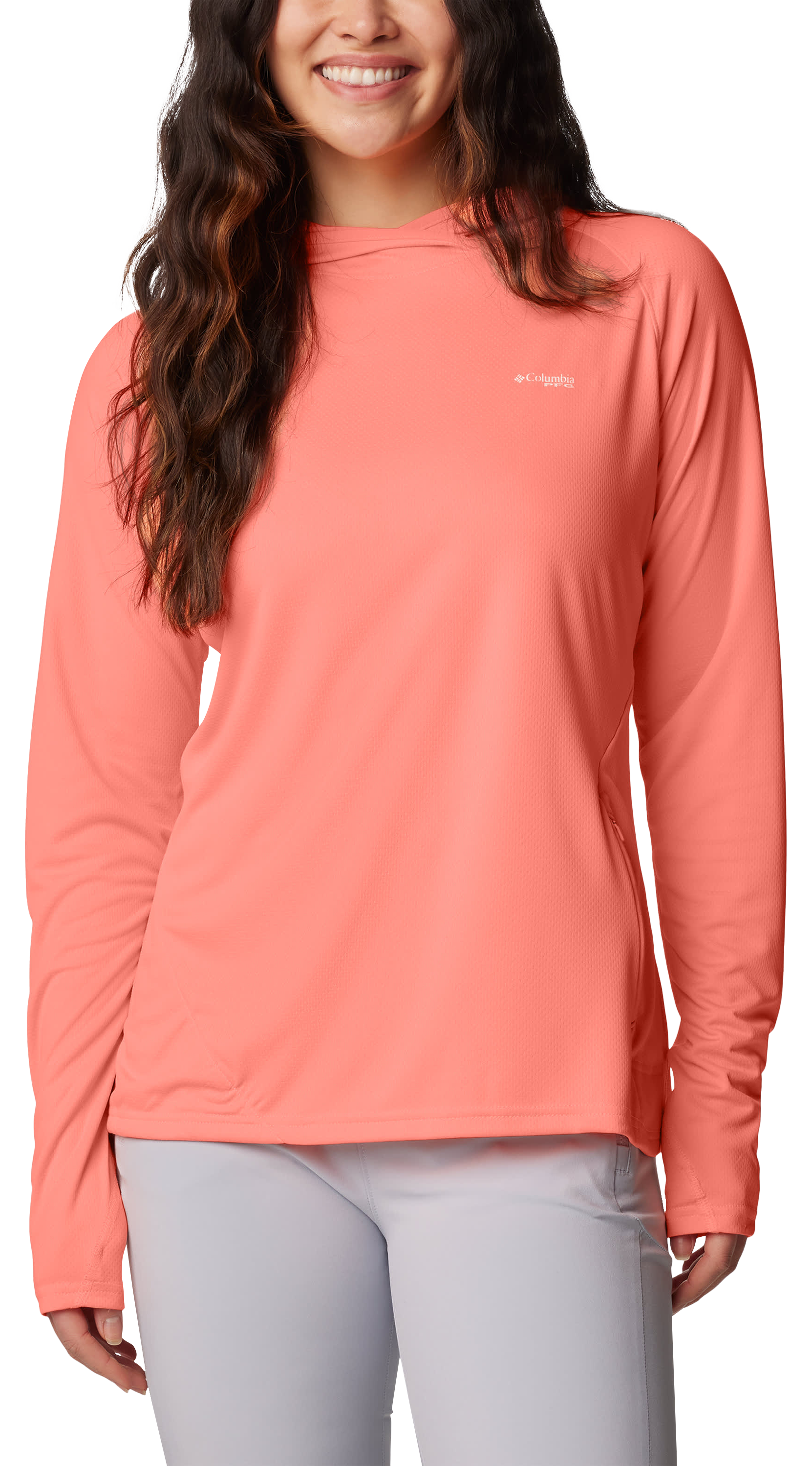 Image of Columbia PFG Solar Stream Elite Hoodie for Ladies - Tiki Pink - XL