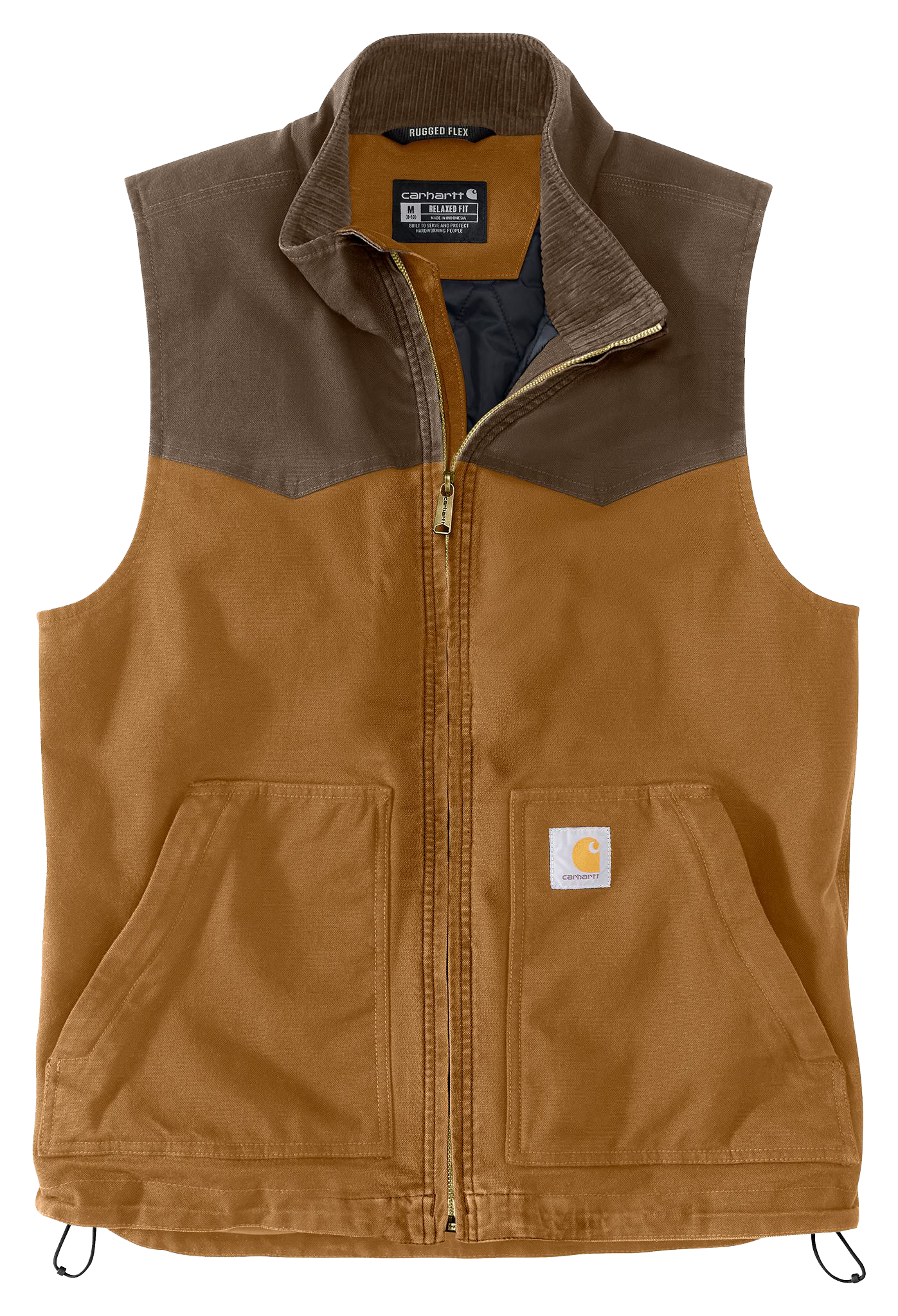 Image of Carhartt Montana Rugged Flex Duck Relaxed-Fit Vest for Men - Carhartt Brown/Coffee - L