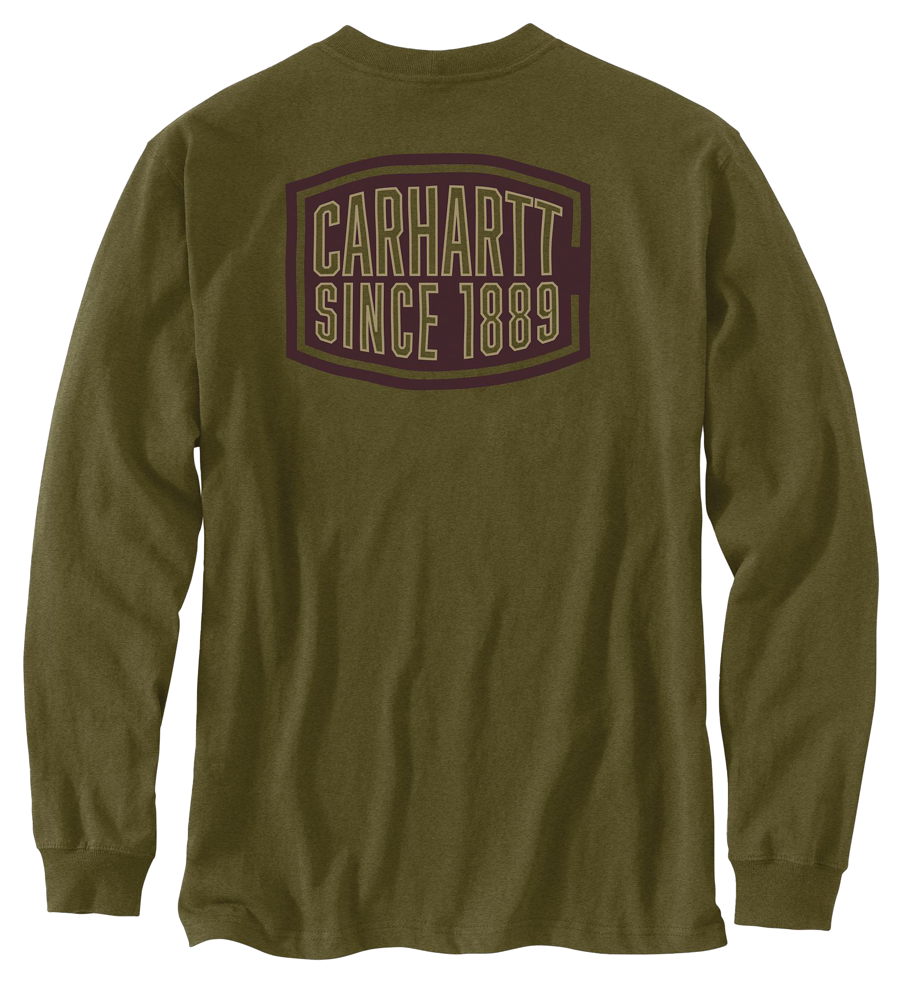 Image of Carhartt Loose-Fit 1889 Long-Sleeve Pocket T-Shirt for Men - Dark Bronzed Green Heather - L
