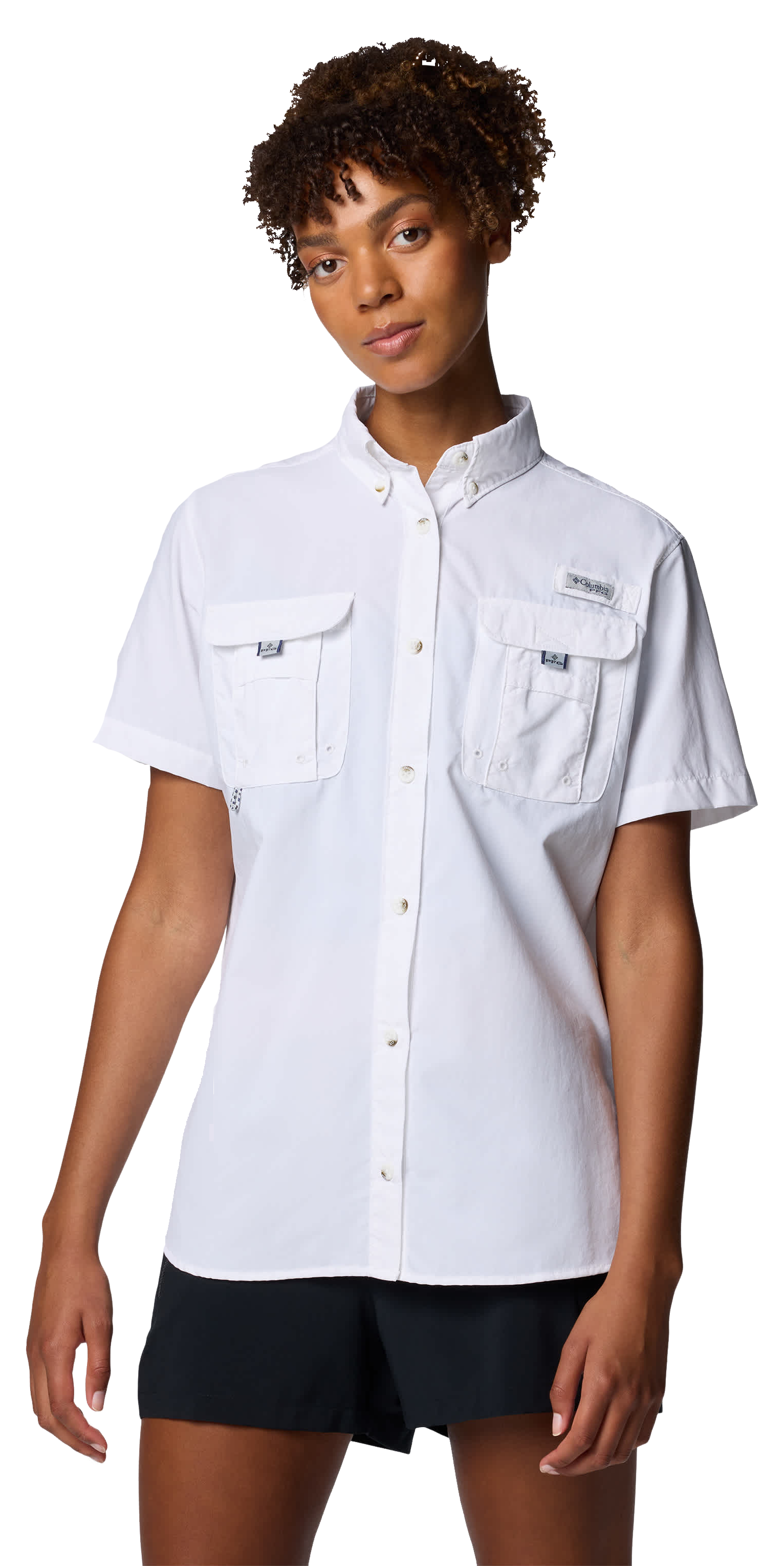 Image of Columbia PFG Bahama II Short-Sleeve Button-Down Shirt for Ladies - White