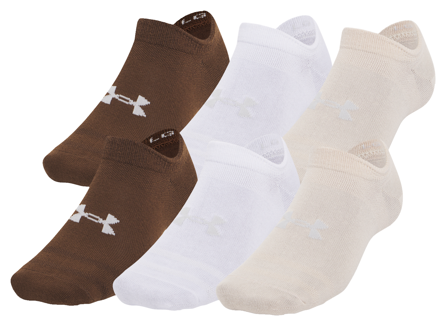 Image of Under Armour Essential No-Show Socks 6-Pair Pack - Elite Beige - M