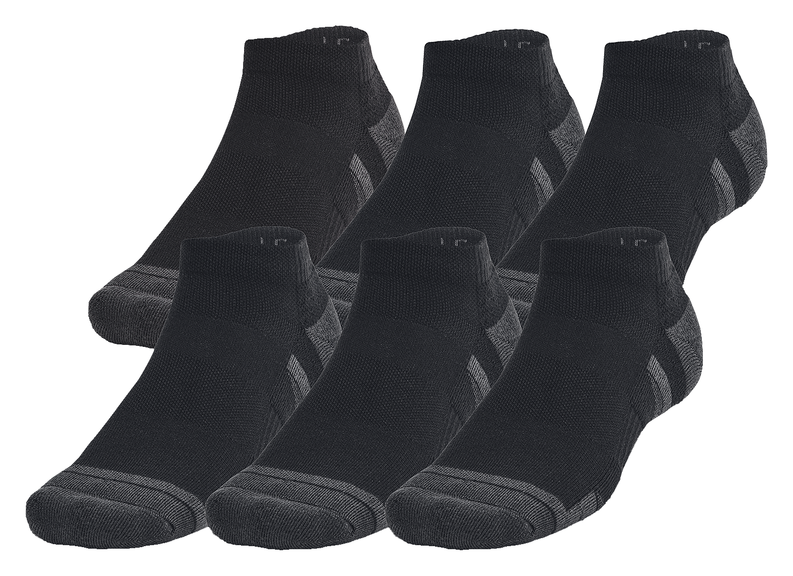 Image of Under Armour Performance Tech Quarter Socks 6-Pair Pack - Black - L