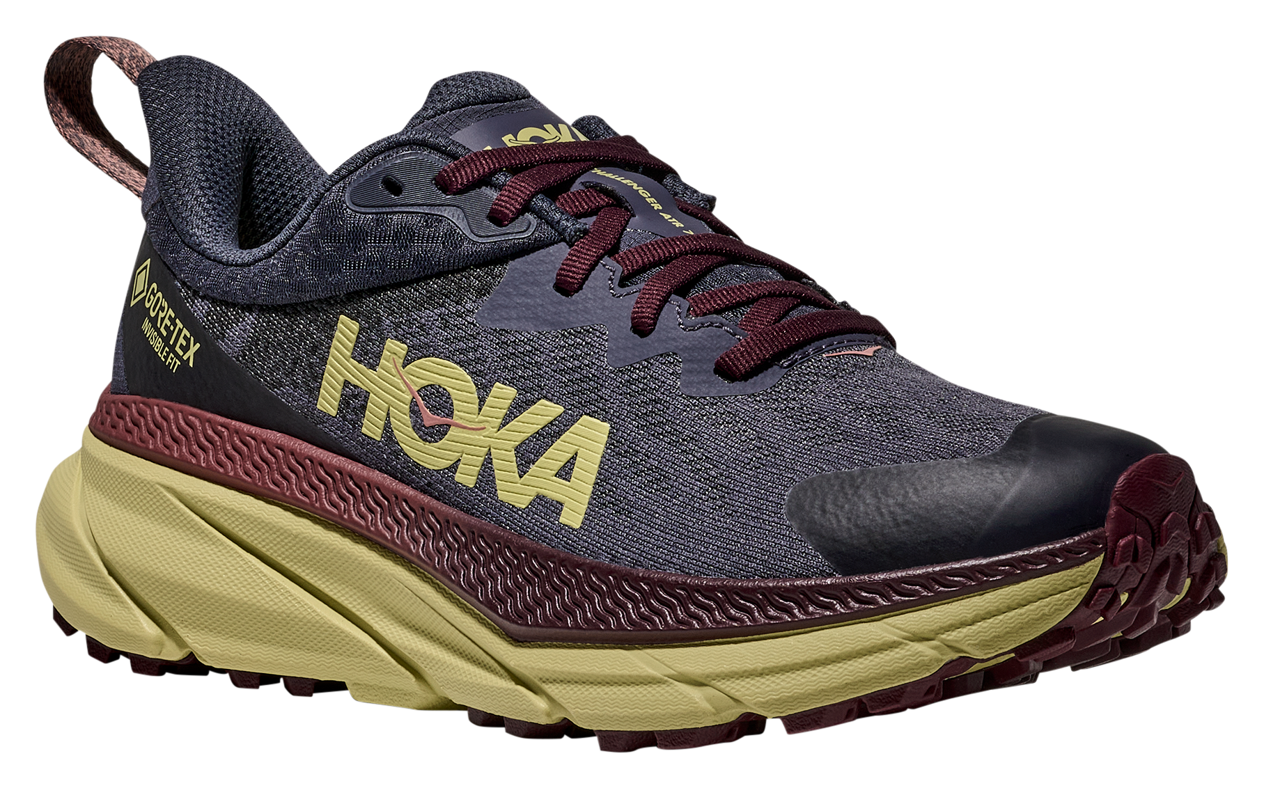 Image of HOKA Challenger 7 GTX Waterproof Trail Running Shoes for Ladies - Grey/Cardamom - 8M