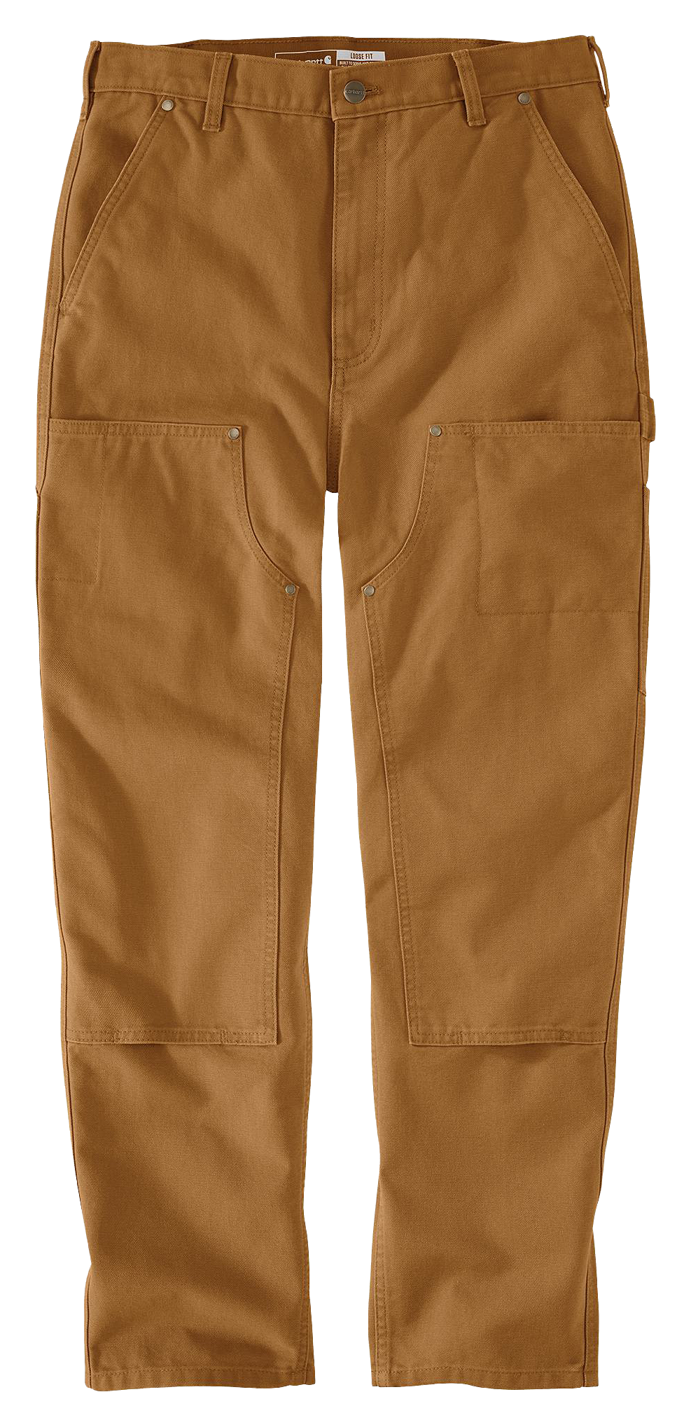 Image of Carhartt Vintage-Fit Duck High-Rise Double-Front Pants for Ladies - Carhartt Brown