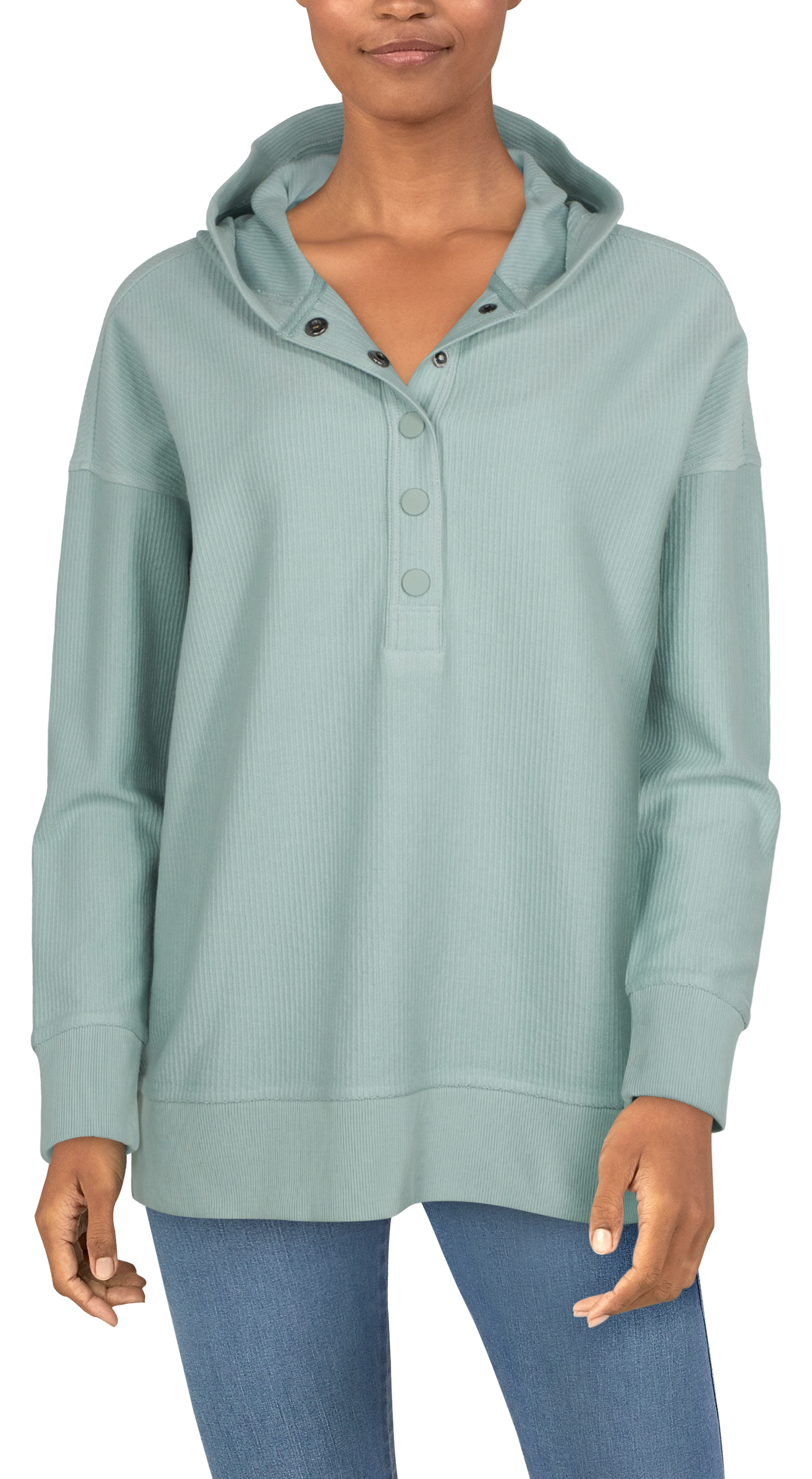 Natural Reflections Ribbed Pullover Hoodie