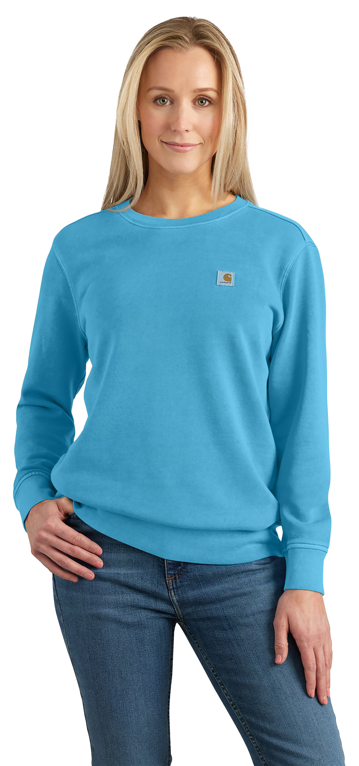 Image of Carhartt TENCEL Fiber Series Relaxed-Fit Midweight French Terry Sweatshirt for Ladies - Engineer Blue - L
