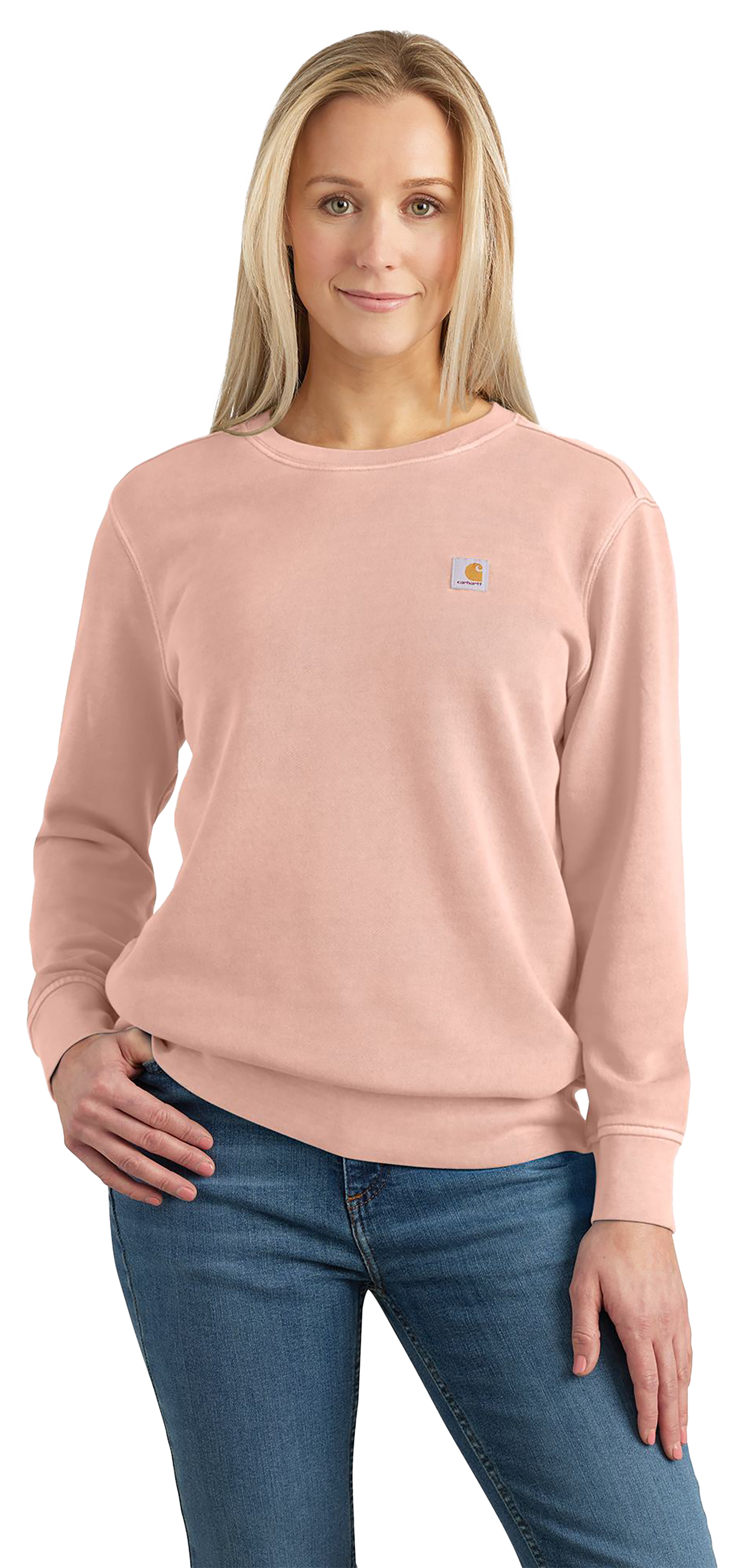 Image of Carhartt TENCEL Fiber Series Relaxed-Fit Midweight French Terry Sweatshirt for Ladies - Soft Rose - S