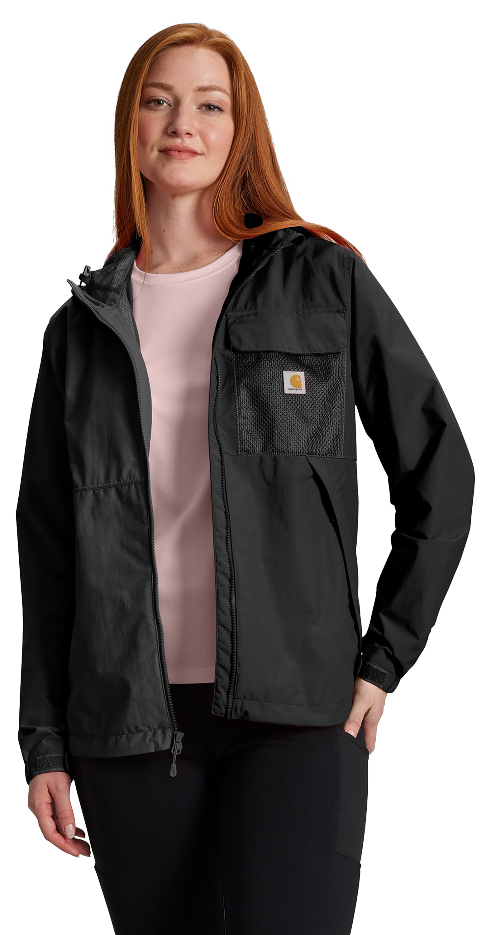 Image of Carhartt Storm Defender Loose-Fit Lightweight Hooded Packable Jacket for Ladies - Black - S