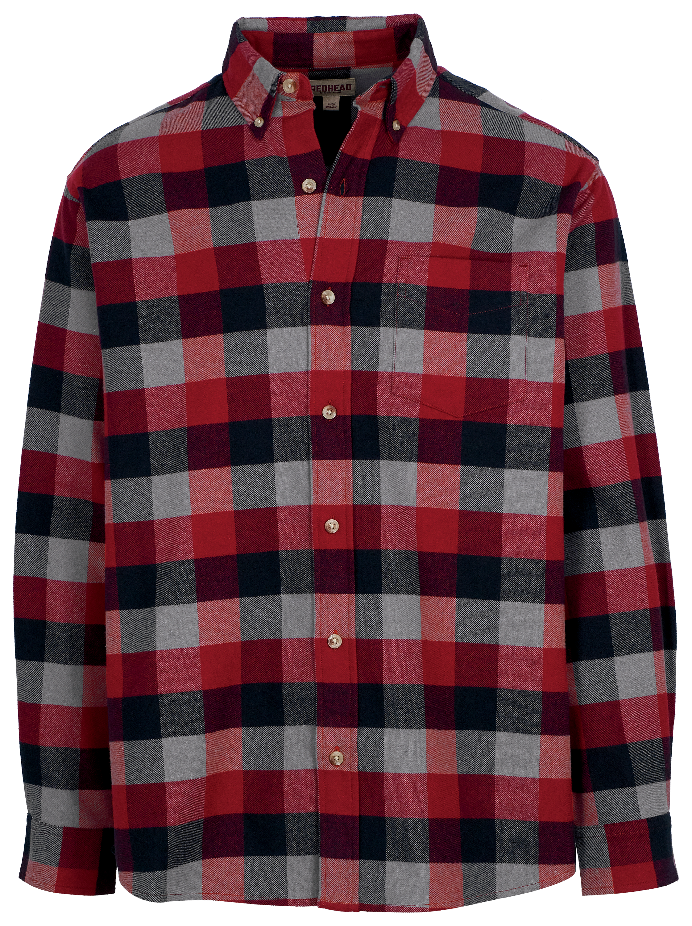 Image of RedHead Ultimate Flannel Long-Sleeve Shirt for Men - Scarlet Buffalo