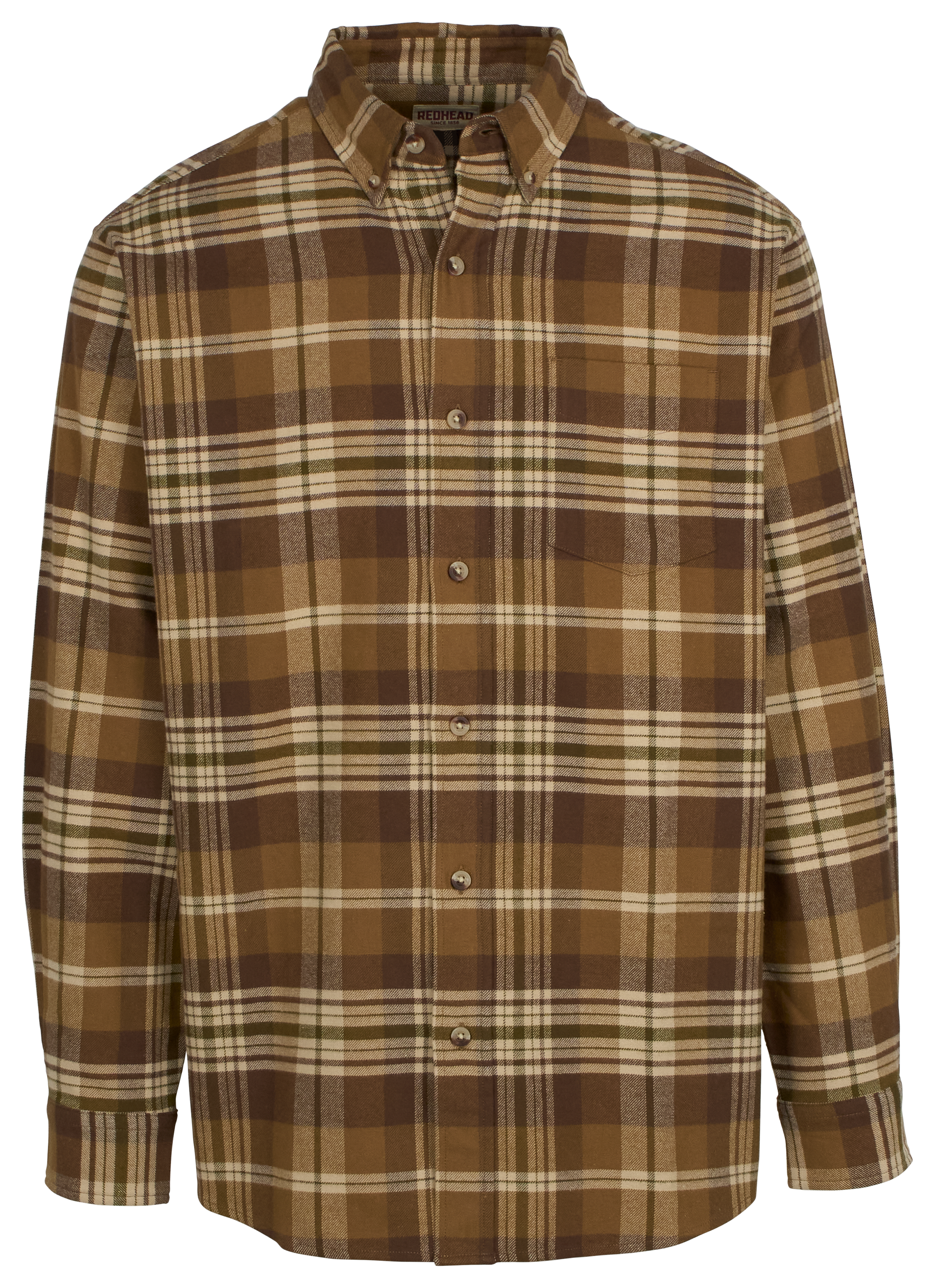 Image of RedHead Ultimate Flannel Long-Sleeve Shirt for Men - Dark Earth Plaid