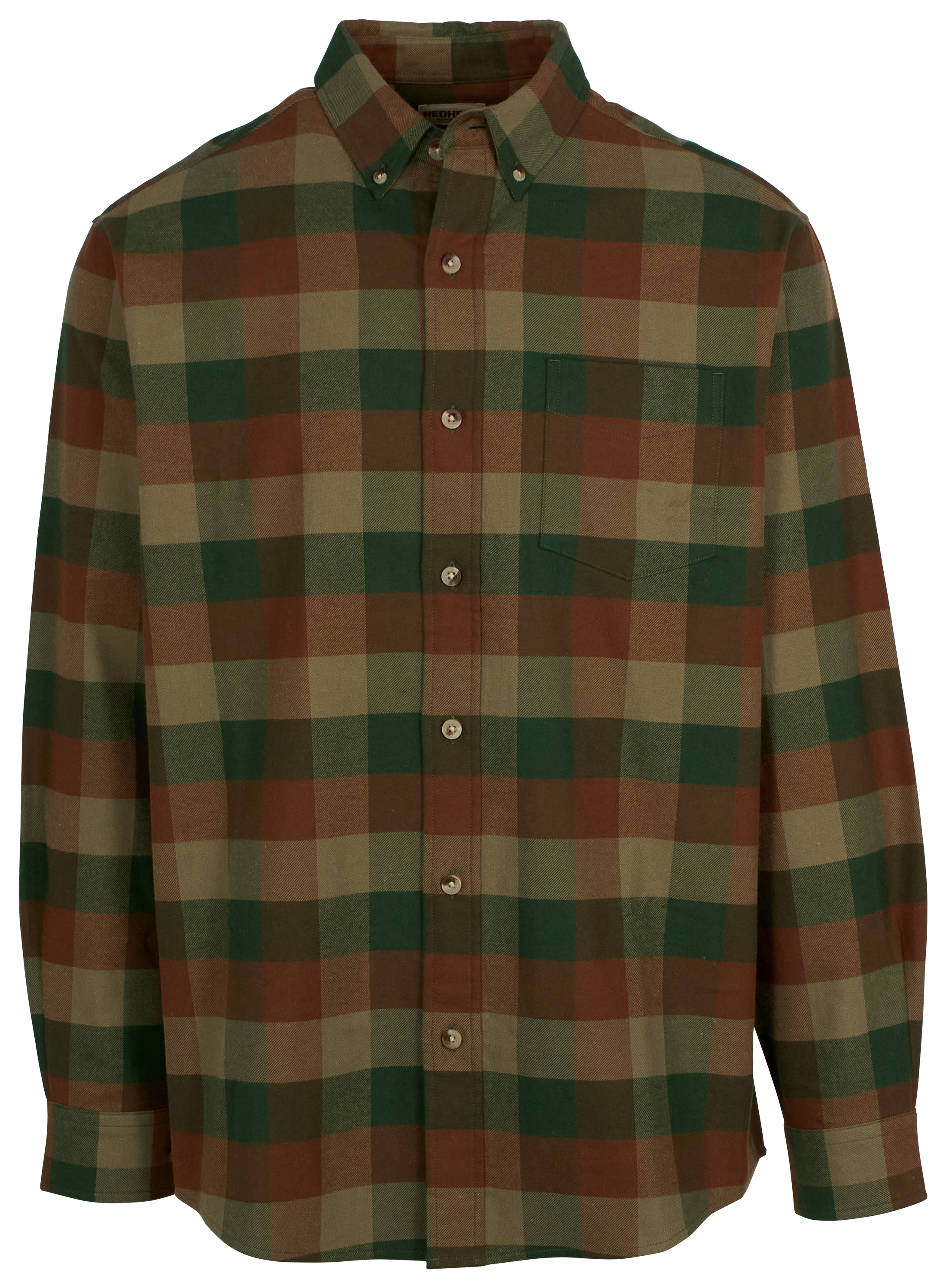 Image of RedHead Ultimate Flannel Long-Sleeve Shirt for Men - Dusky Green Buffalo