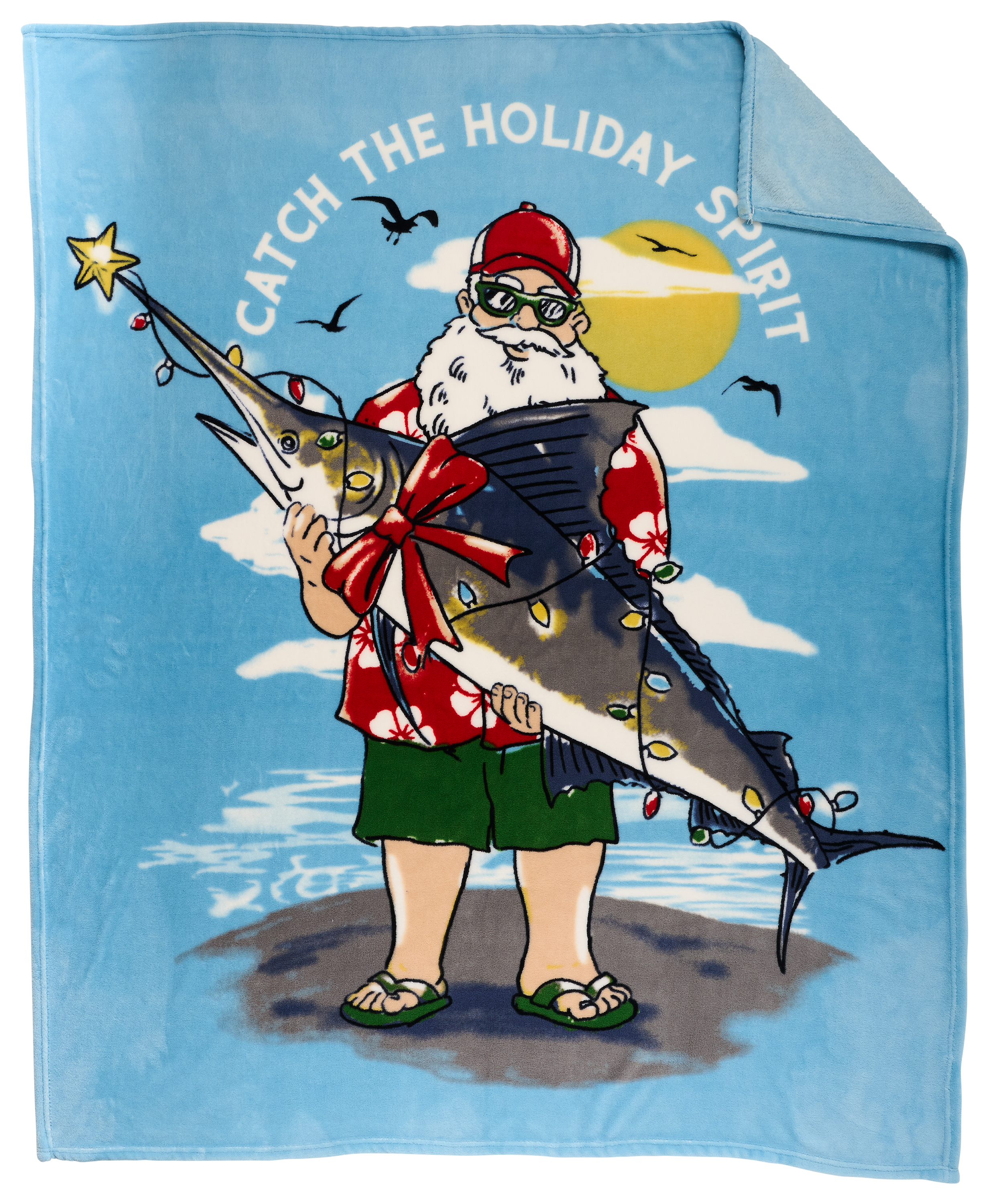 Image of Bass Pro Shops Coral Fleece Throw Blanket - Holiday Spirit