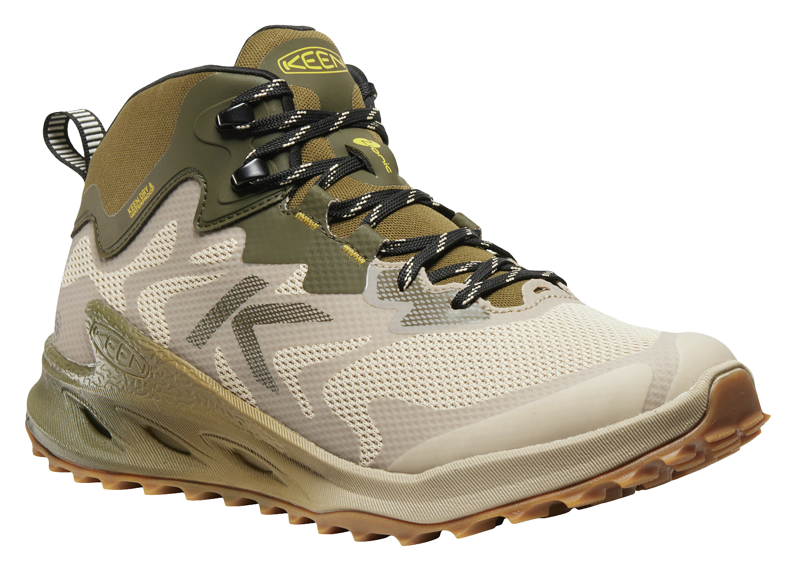 Image of KEEN Zionic NXT Mid Waterproof Hiking Boots for Men - Brindle/Lemon Curry - 9.5M