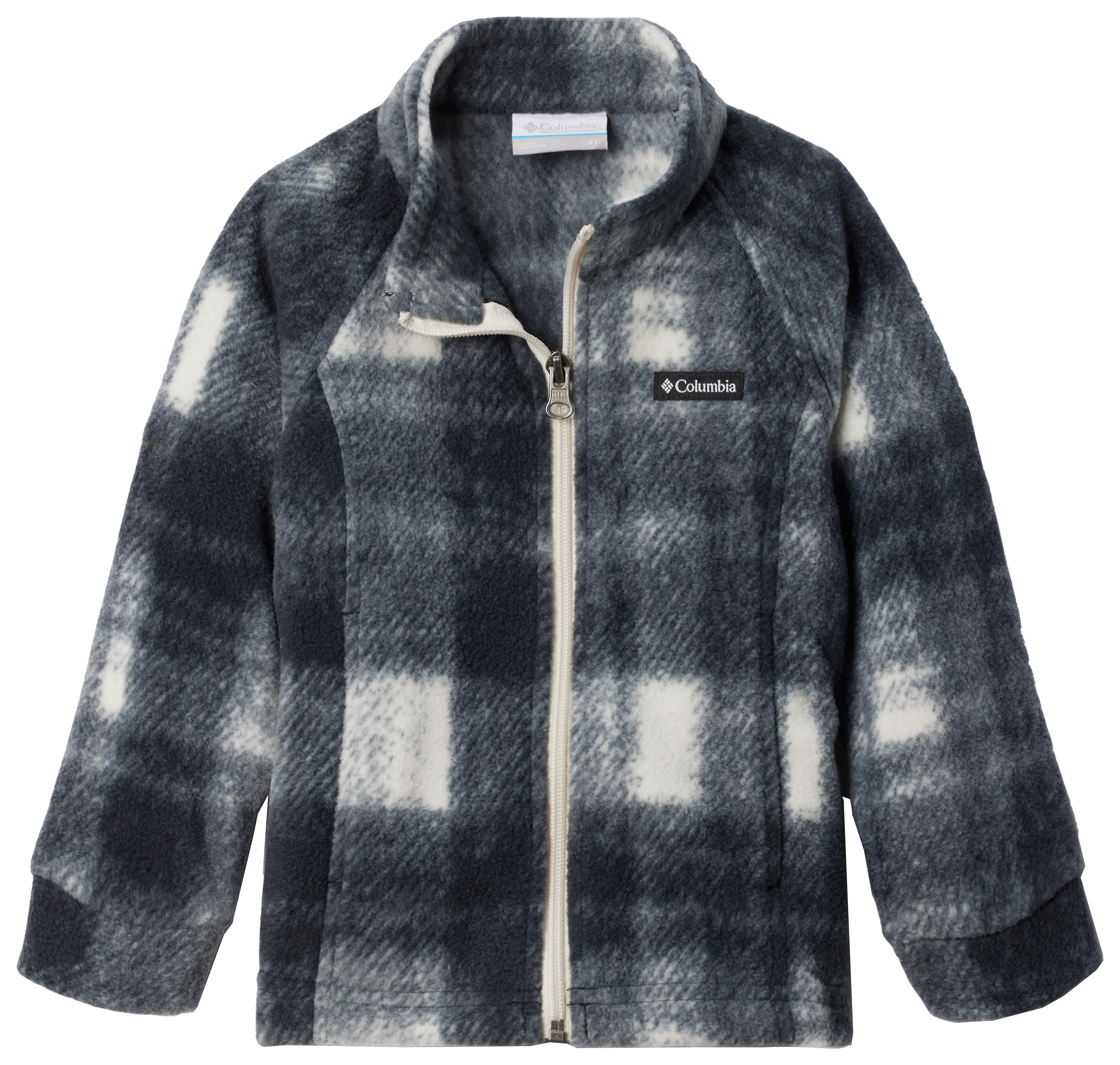 Image of Columbia Benton Springs II Printed Fleece Jacket for Toddlers - Chalk Omblur Tonal - 2T