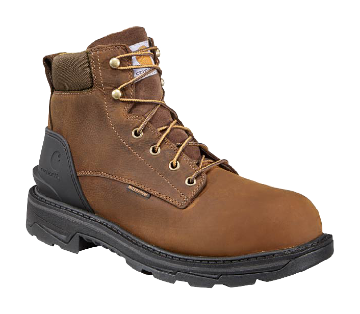 Image of Carhartt Ironwood 6'' Waterproof Work Boots for Men - Bison Brown/Oil Tan - 8.5M