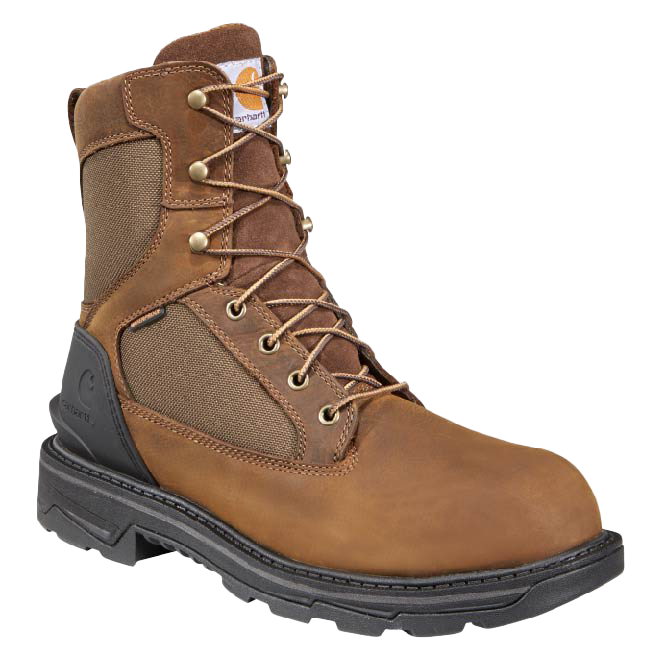 Image of Carhartt Ironwood Waterproof Camo Work Boots for Men - Bison Brown/Oil Tan - 10M