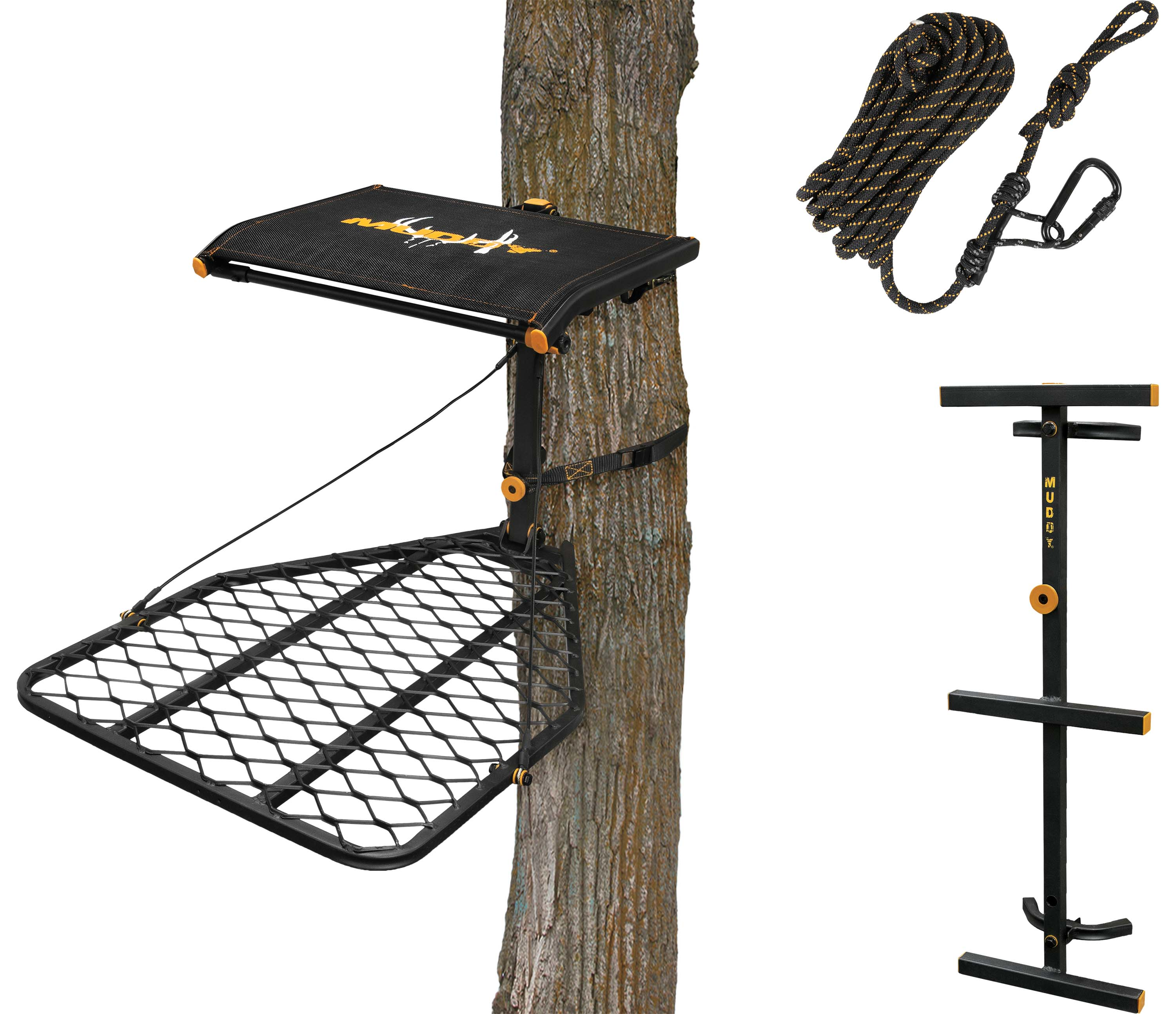 Image of Muddy Outdoors Hang-On Treestand Combo with Step System and Lineman's Rope